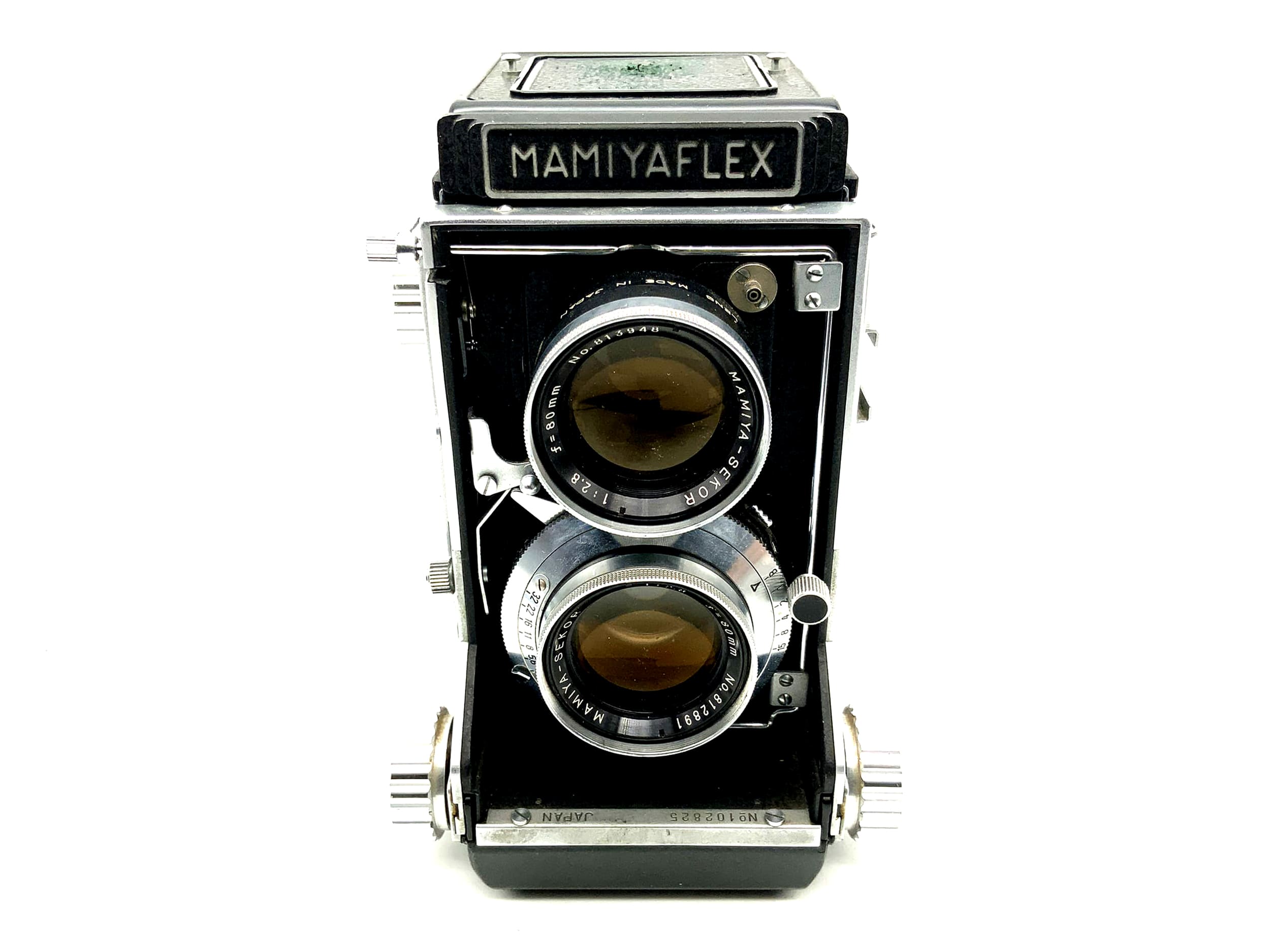 Mamiyaflex C2 TLR mit Sekor 1:2.8/80mm Seikosha-S 6x6 zweiäugige Kamera