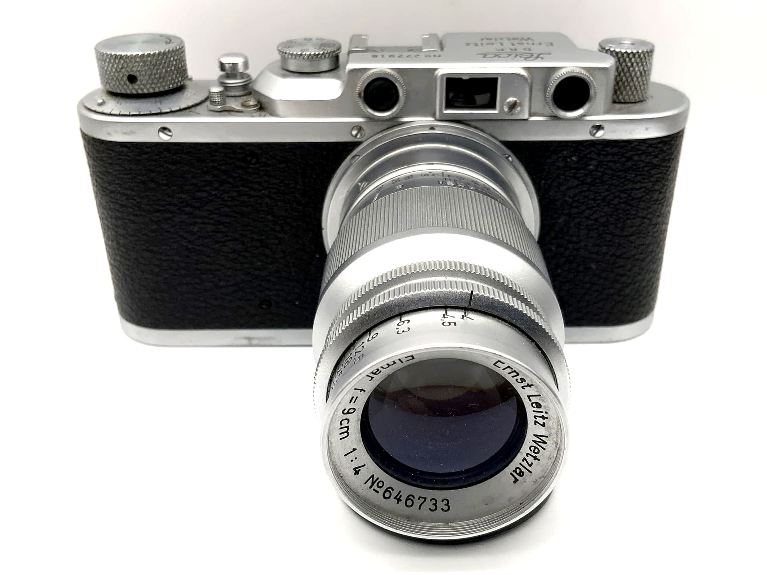 Leitz Leica II 1938 Sucherkamera mit Elmar 9cm 1:4 90mm Leica 2 No. 277918