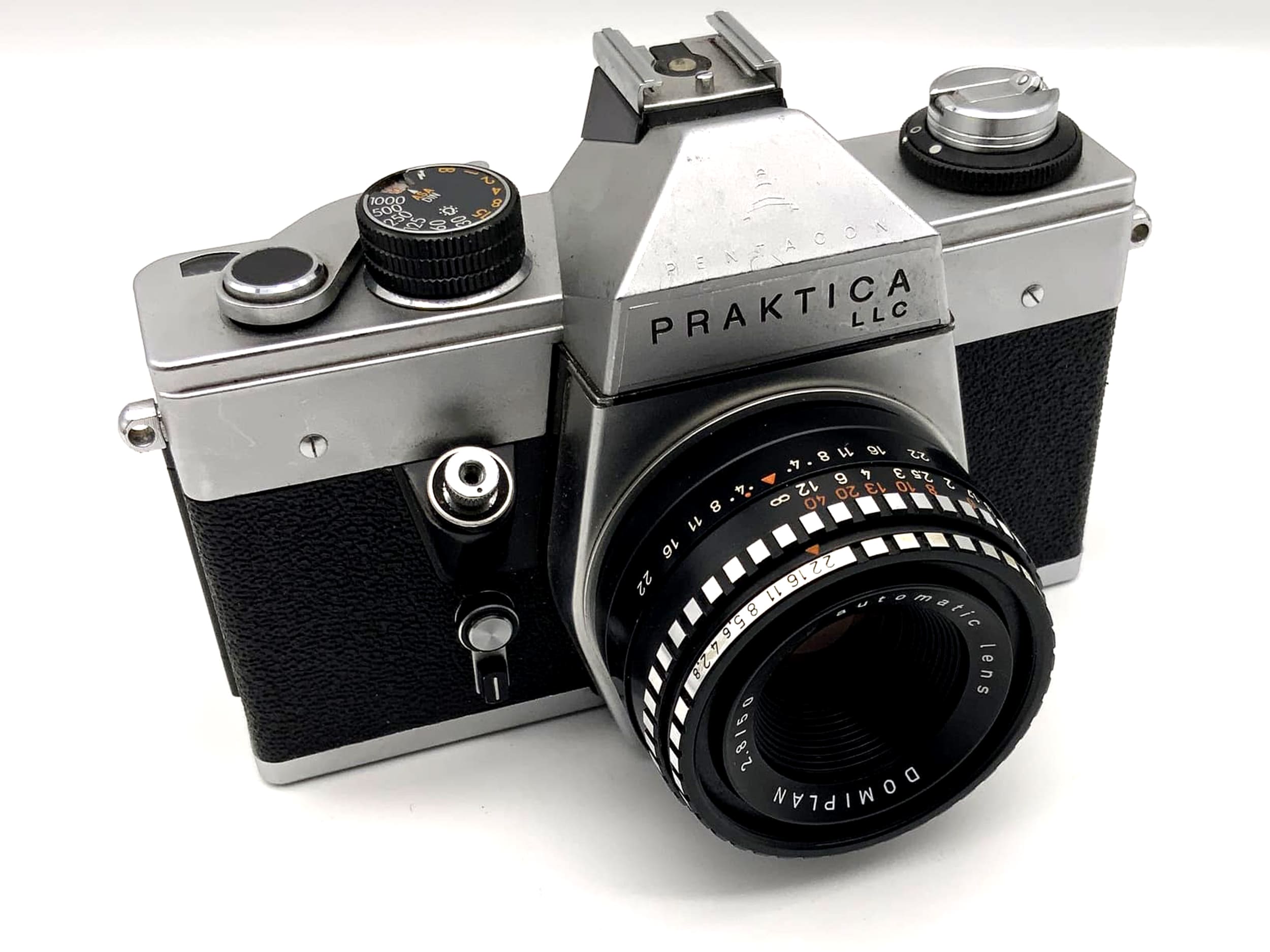 Pentacon Praktica LLC mit Domiplan 2.8 50mm Spiegelreflexkamera 35mm analog