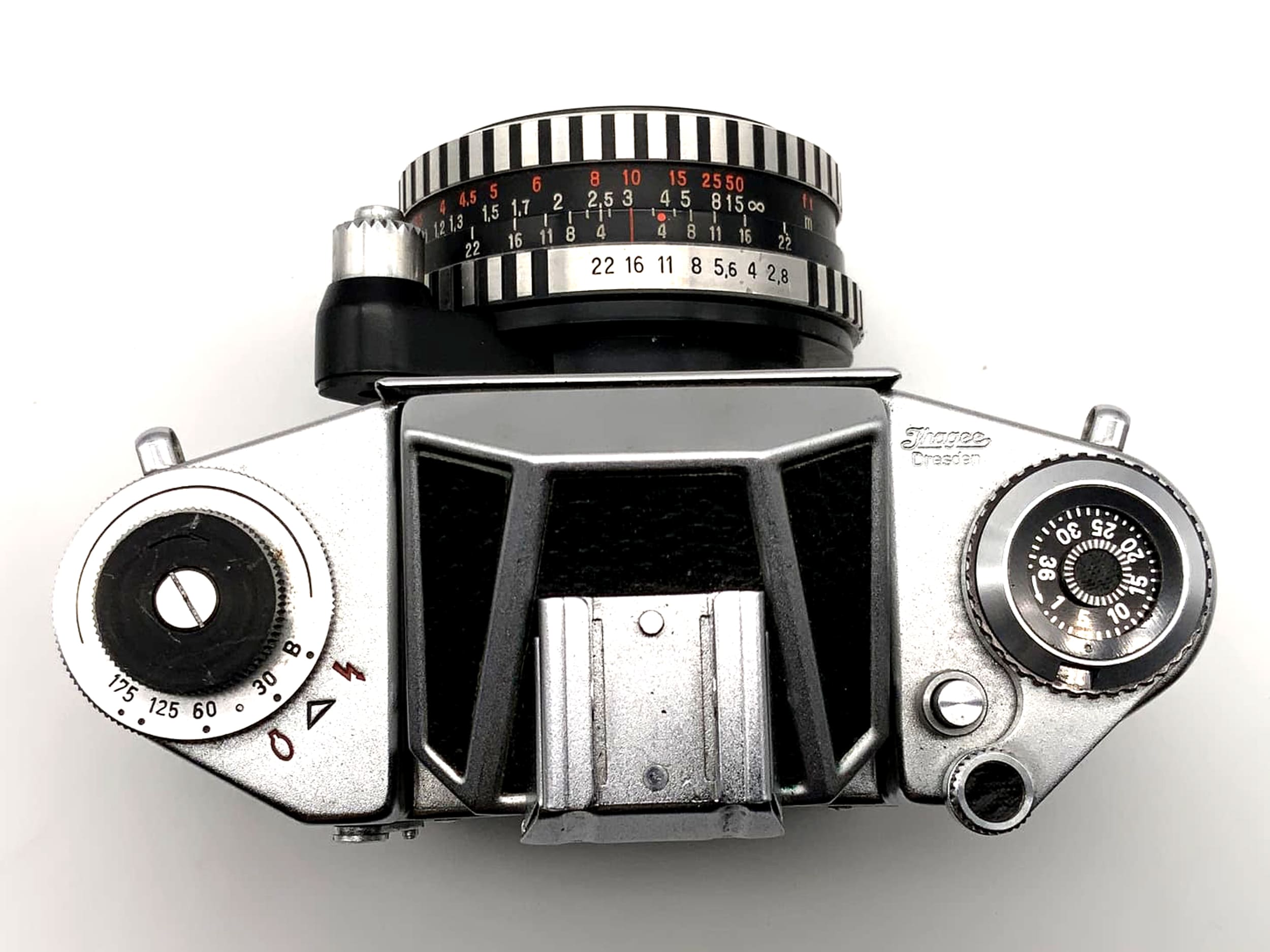 Exakta EXA 1a mit Tessar 2.8 50mm Objektiv Spiegelreflexkamera 35mm analog