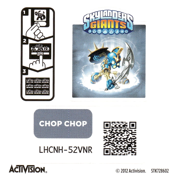Skylanders Giants Chop Chop Aufkleber