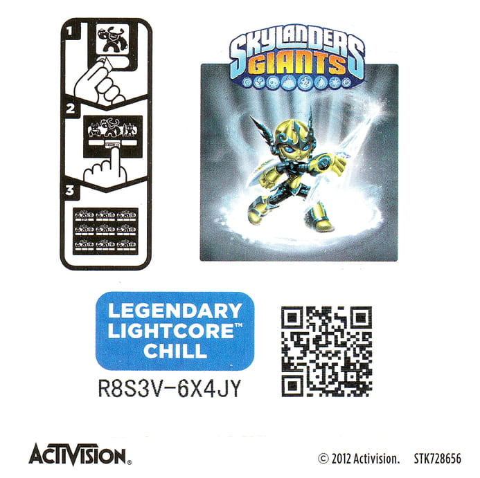 Skylanders Giants Legendary Chill Light Core Aufkleber