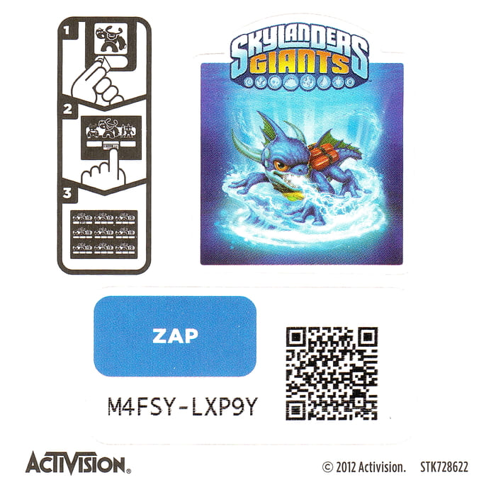 Skylanders Giants Zap Aufkleber