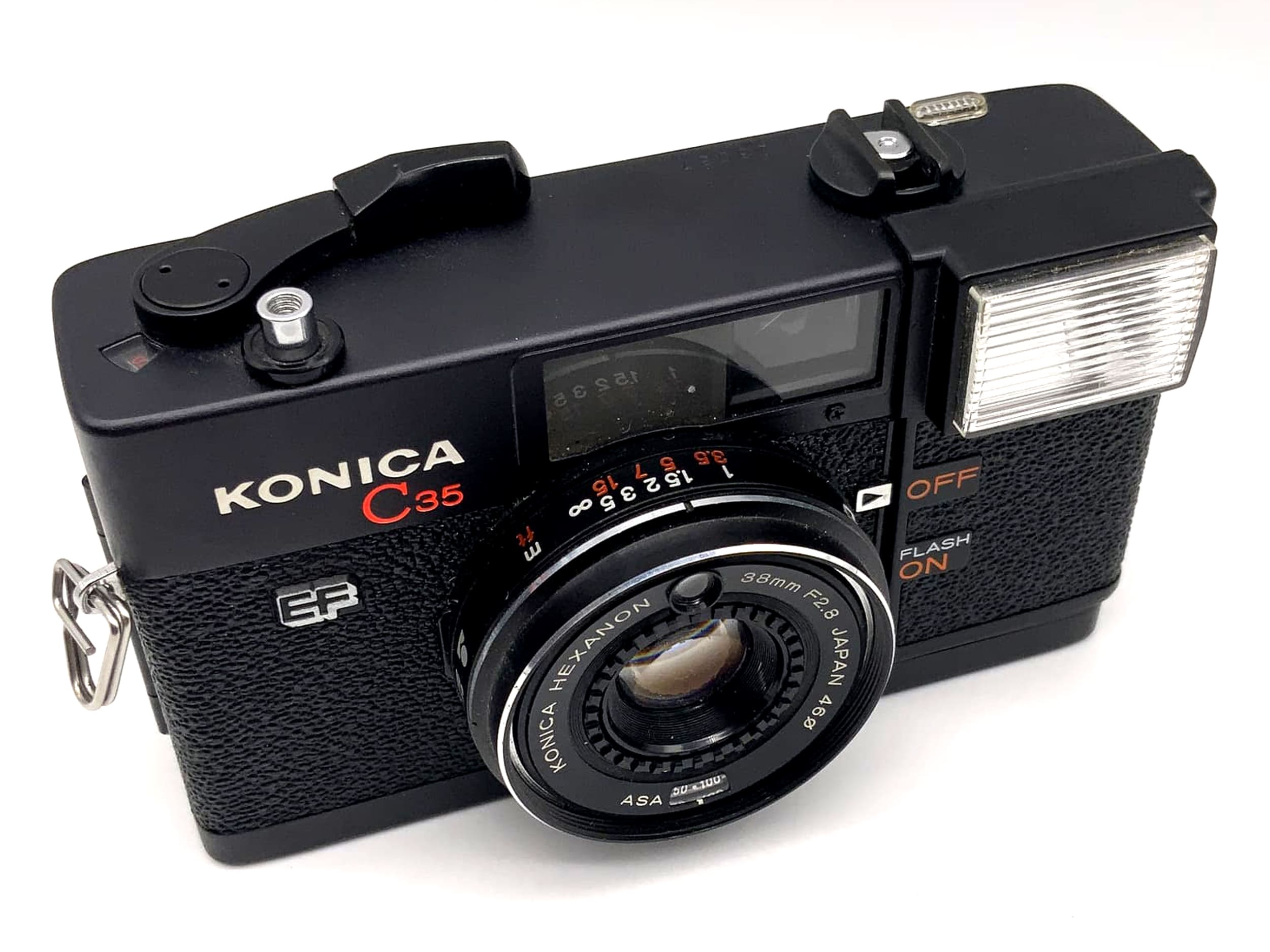 Konica C35 EF Sucherkamera mit Hexanon 38mm 1:2.8 35mm Kompaktkamera