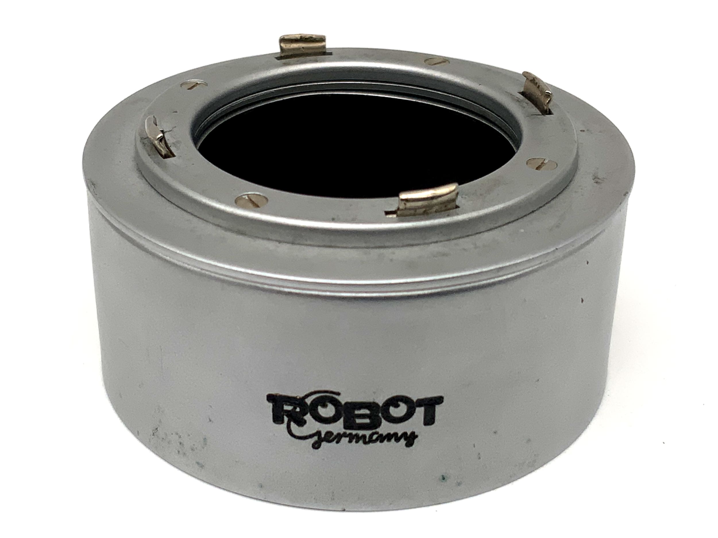 Robot ausziehbar Gegenlichtblende silber alu metall lenshood Sonnenblende