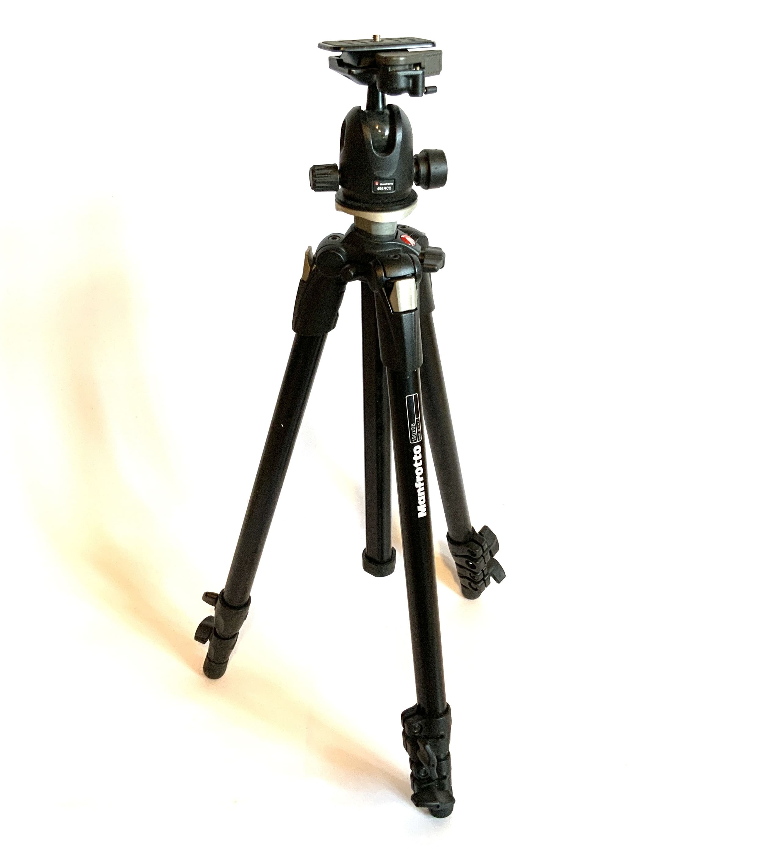 Manfrotto 190xDB Stativ schwarz mit 496RC2 Stativkopf Fotostativ Kamerastativ