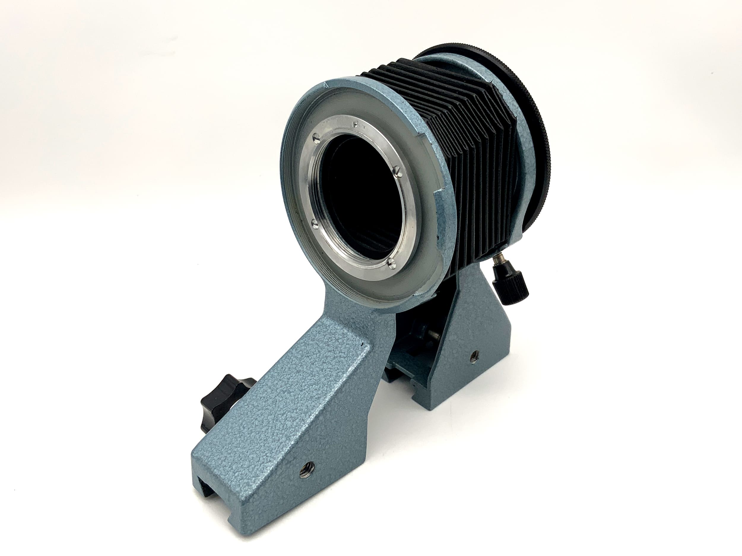 Pentacon Balgenaufsatz für Einstellschlitten Macrobalgen hellblau in OVP (M42)