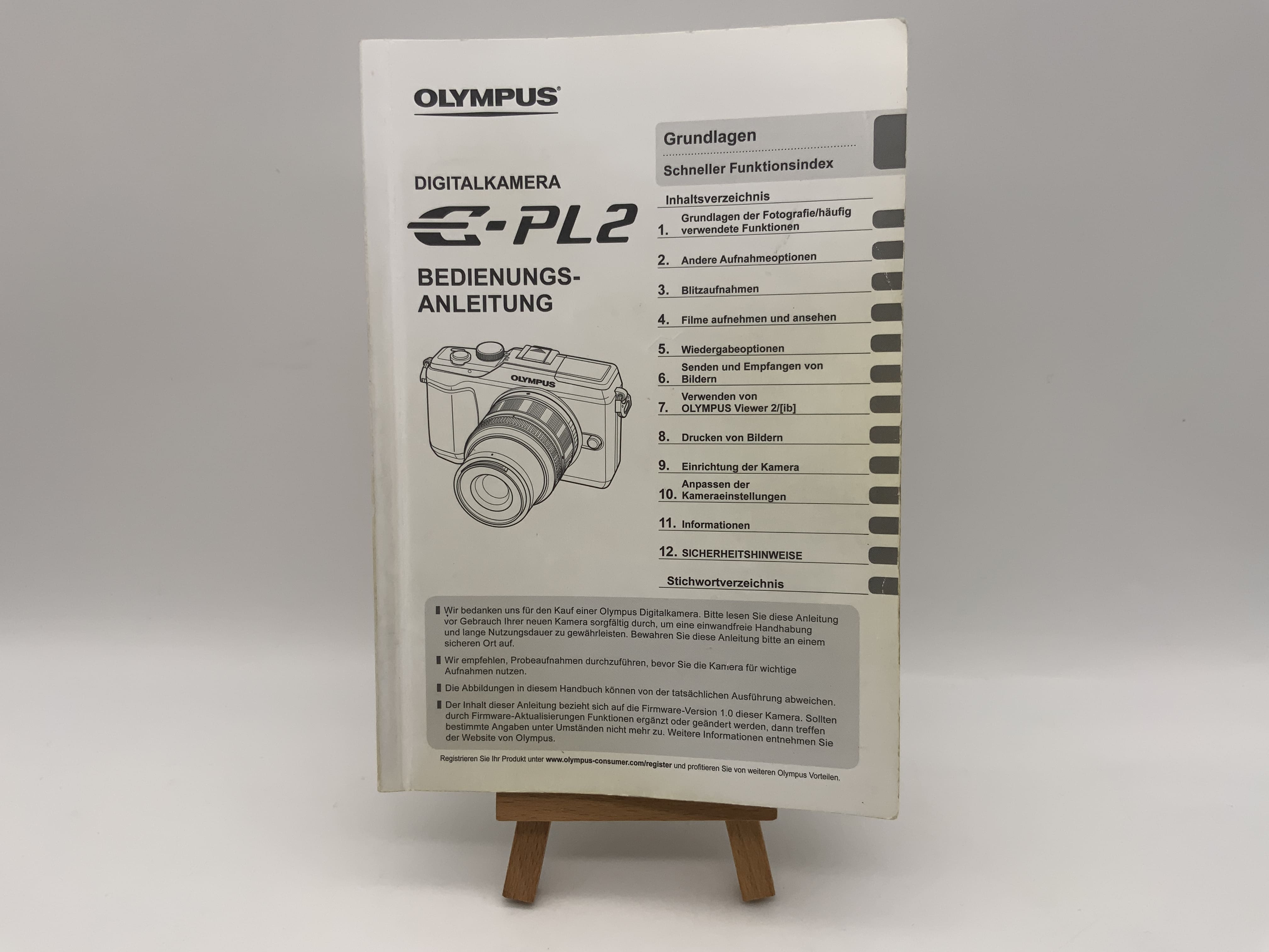 Olympus Camedia E-PL2 Gebrauchsanweisung Bedienungsanleitung Deutsch