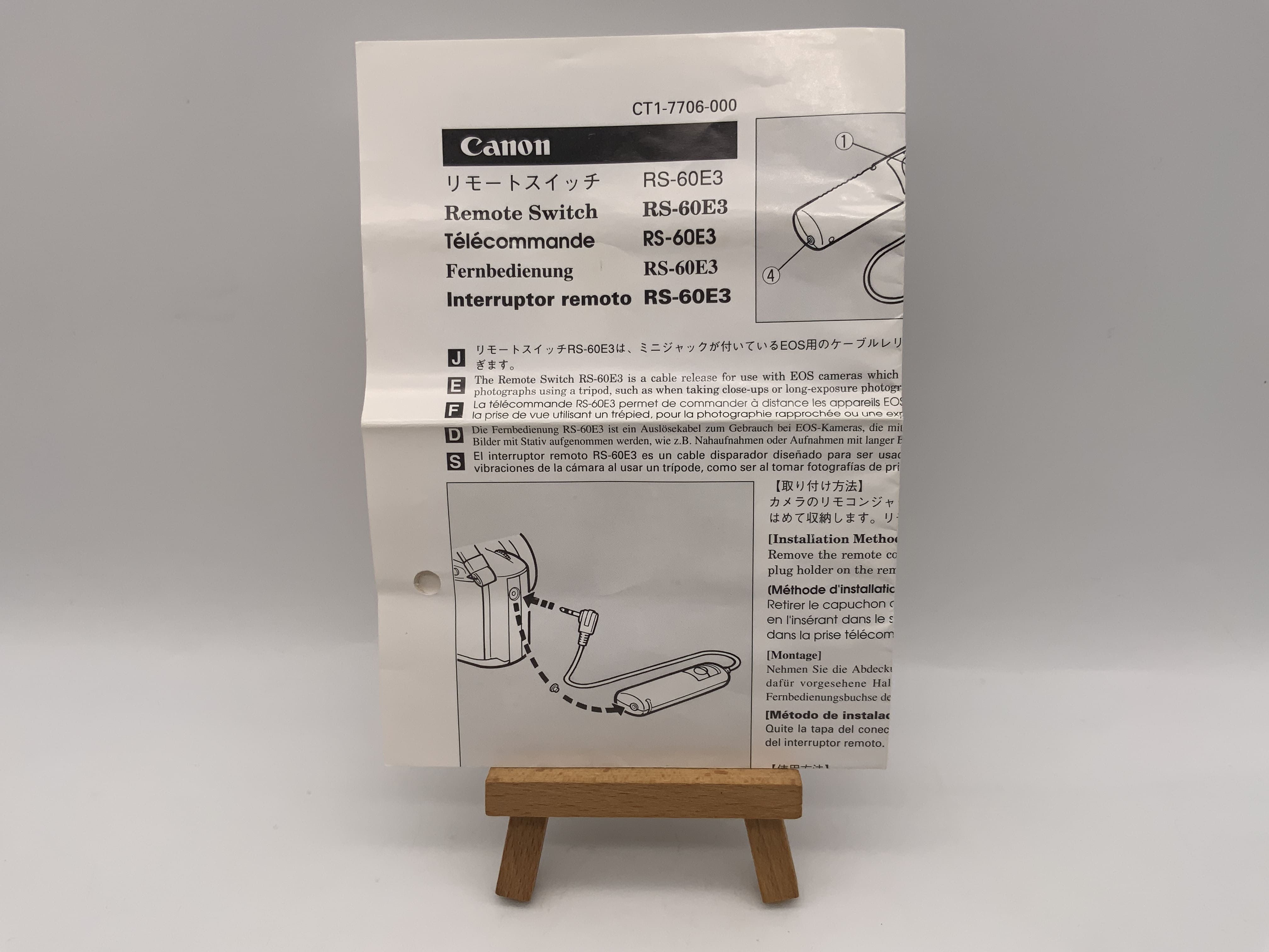 Canon Fernbedienung RS-60E3 Gebrauchsanweisung Bedienungsanleitung Deutsch