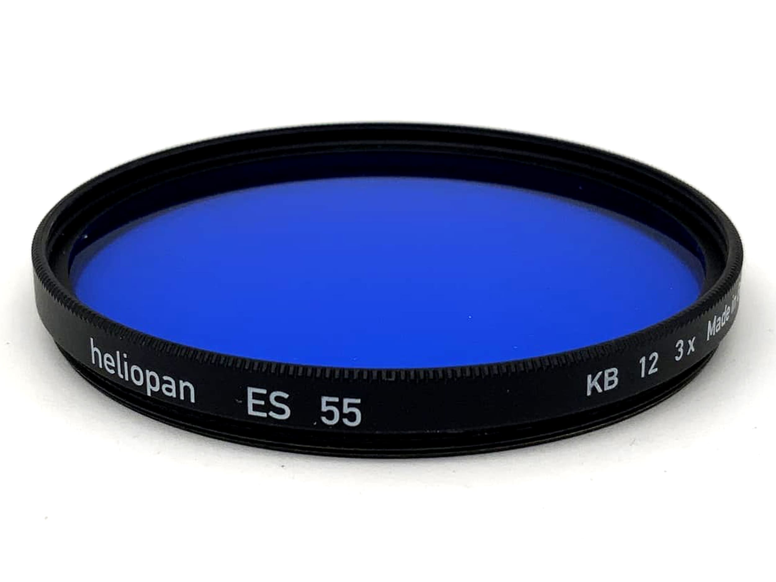 Heliopan Farbfilter KB 12 3x Blau Blue Filter 55mm Kreisförmig Filtergewinde M55