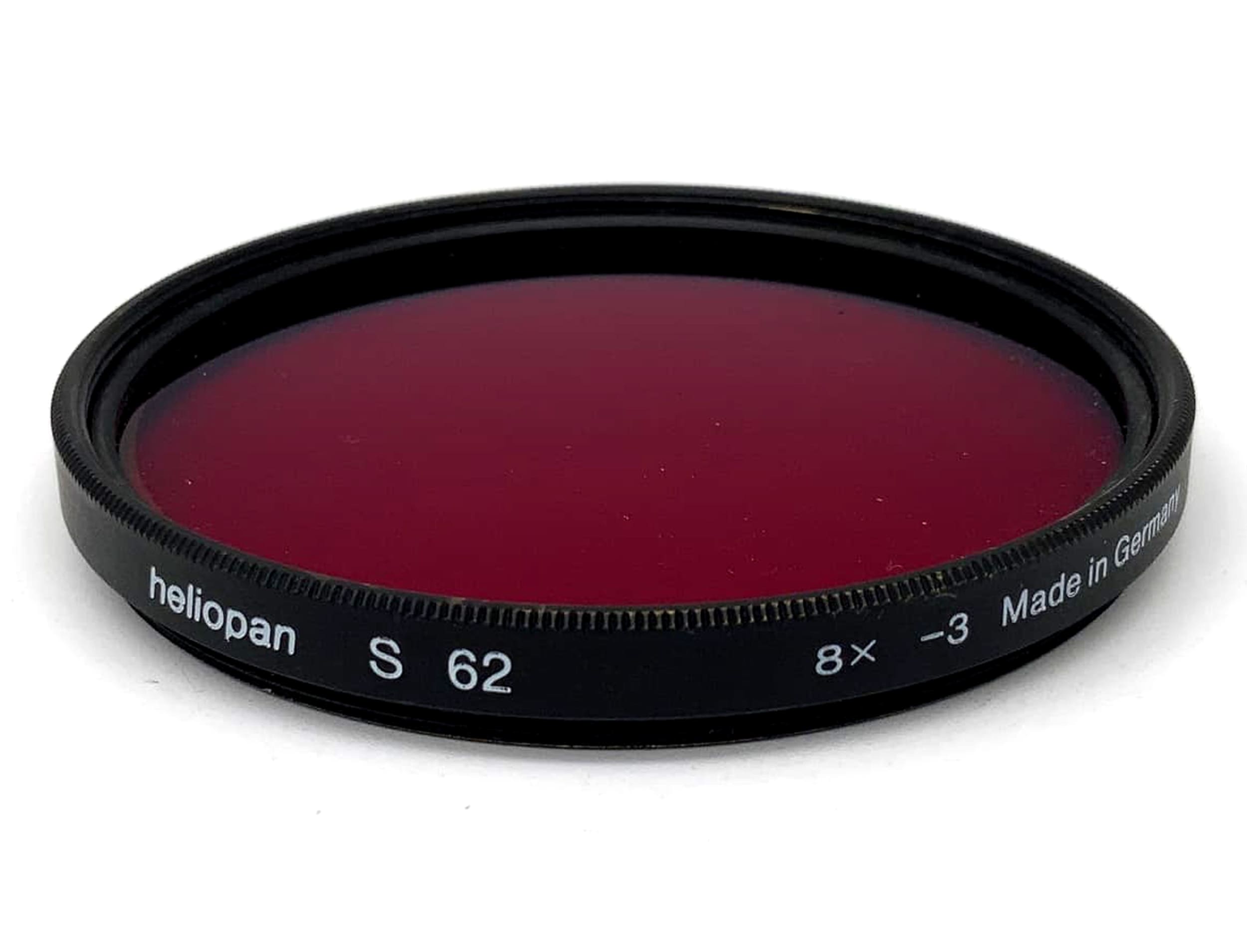 Heliopan Farbfilter S 62 8x -3 Rot Red Filter 62mm Kreisförmig Filtergewinde M62
