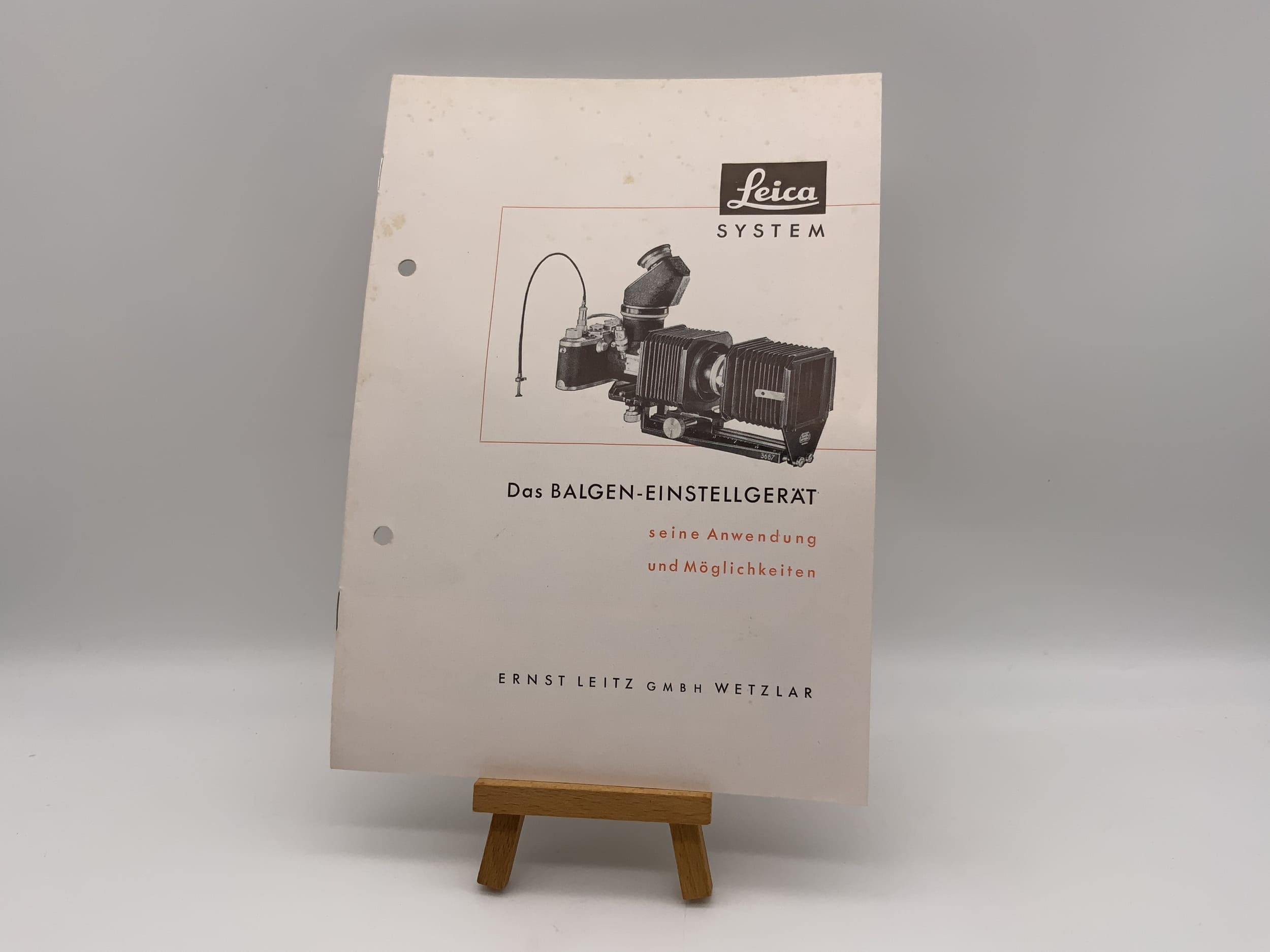 Leica Das Balgen Einstellgerät seine Anwendung Bedienungsanleitung Deutsch