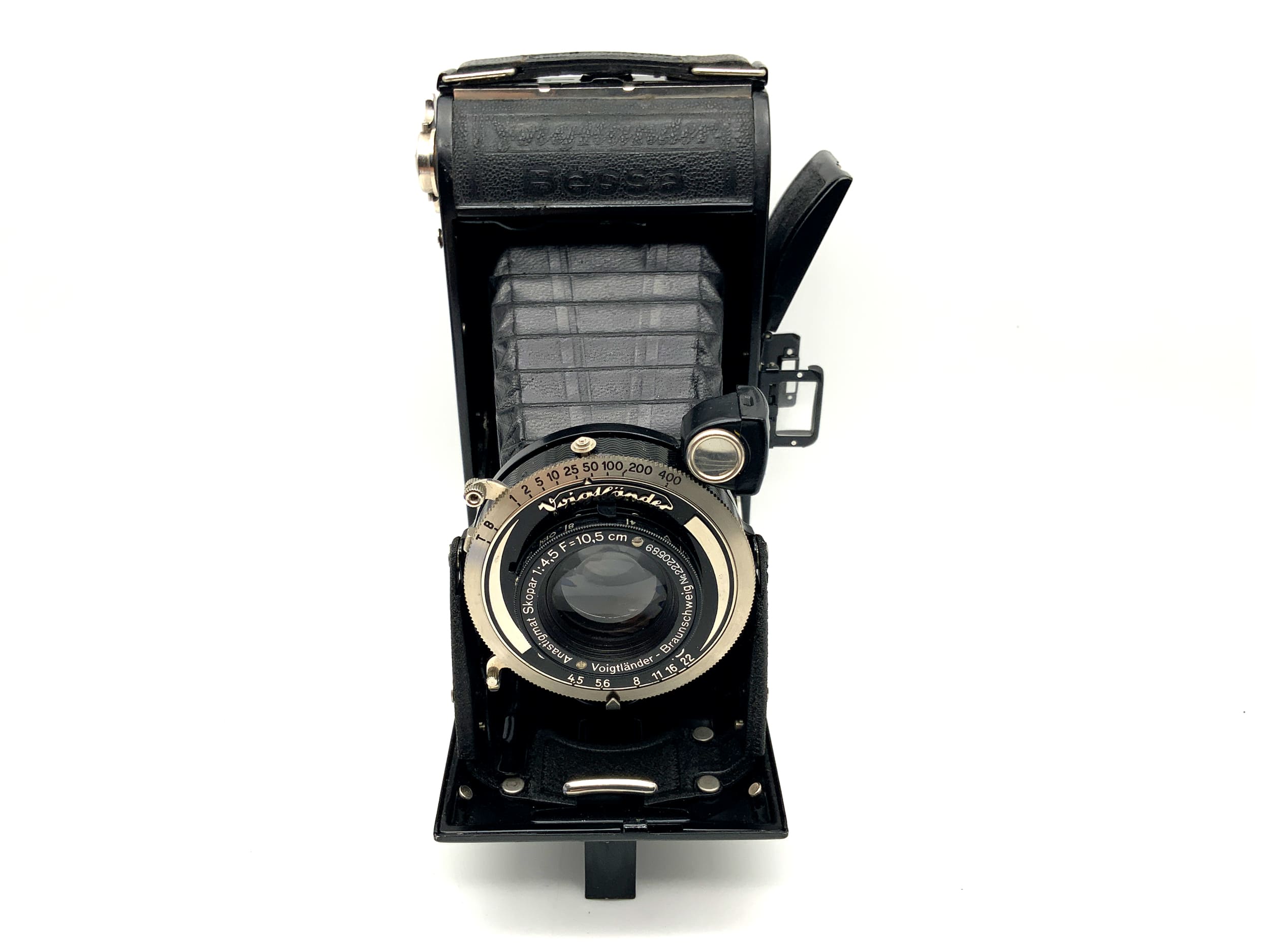 Voigtländer Bessa Klappkamera mit Skopar 1:4,5 10,5cm Compur-Rapid 6x9