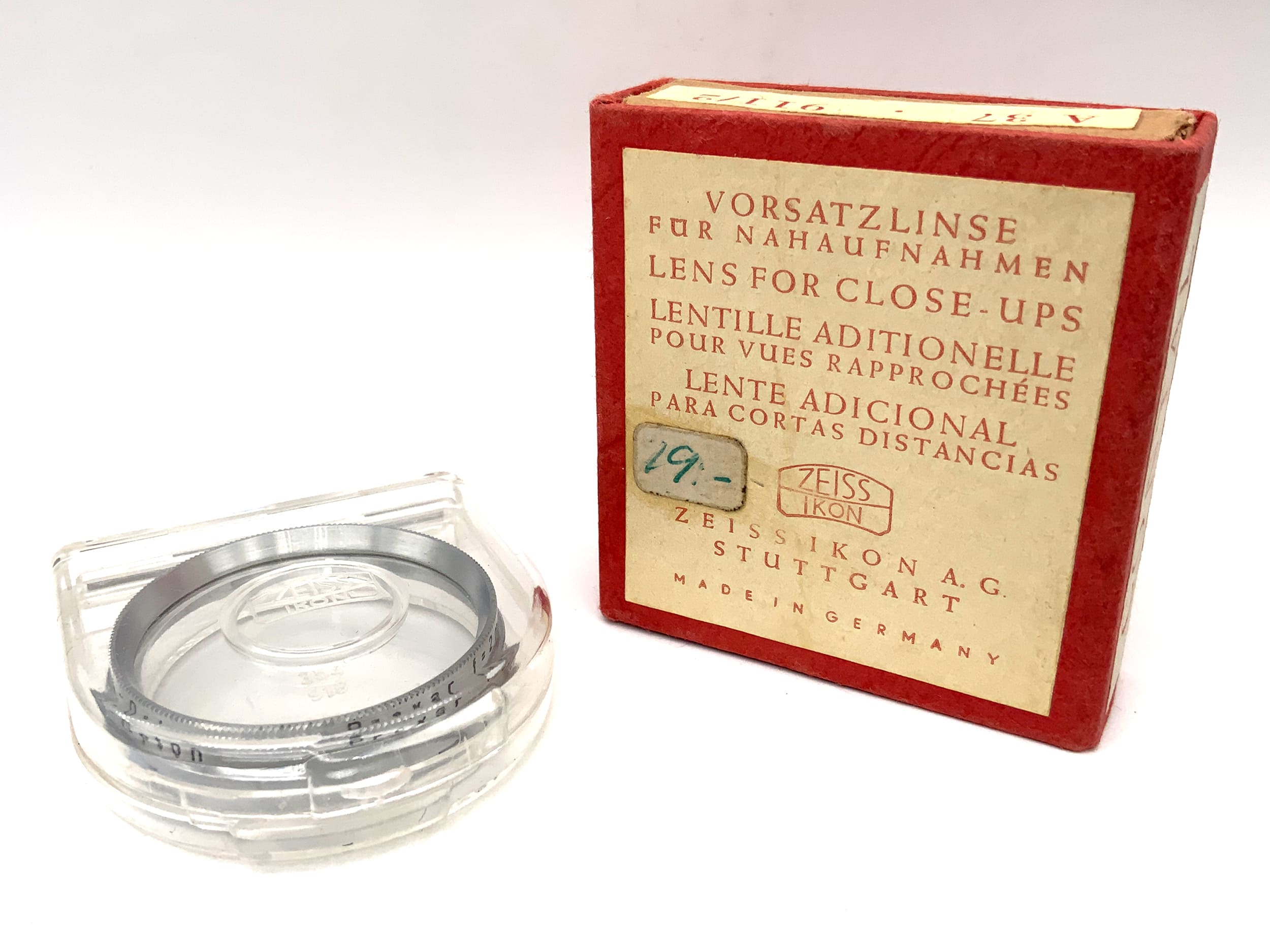 Zeiss Ikon Nahlinse Opton Proxar f=2m A37 Close-Up Slip On Steckfilter OVP 37mm