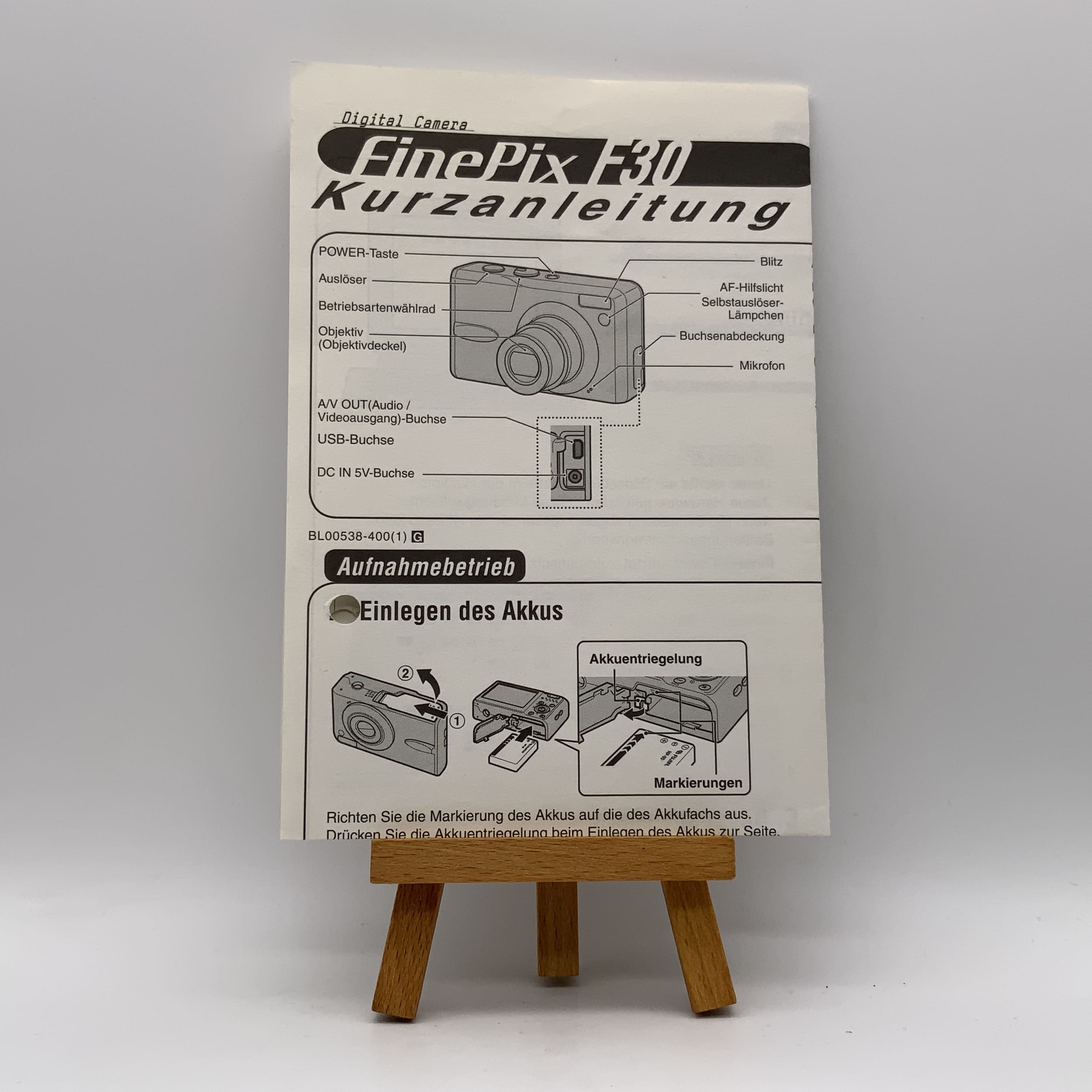 Fujifilm FinePix F30 Kurzanleitung Bedienungsanleitung Deutsch