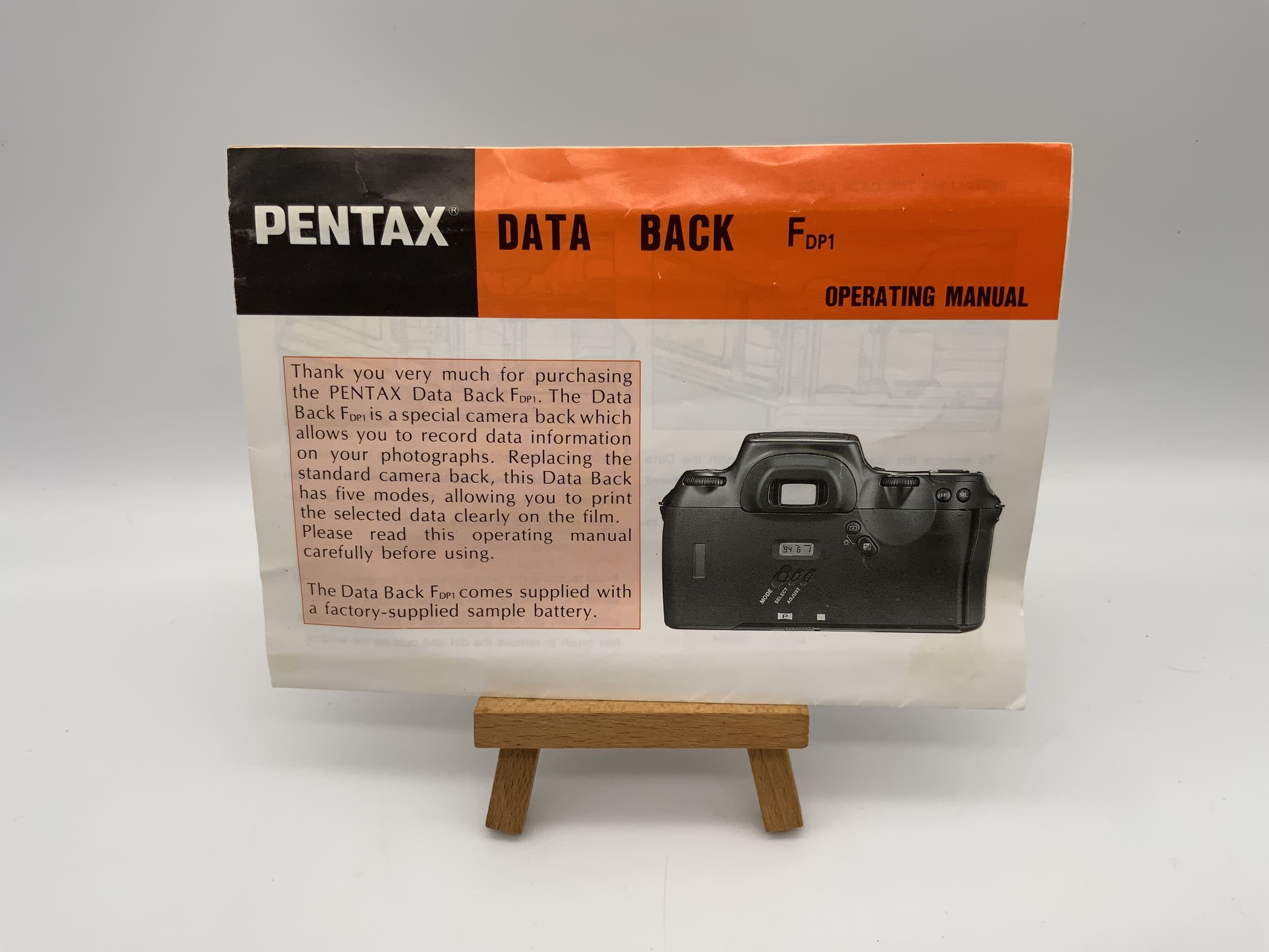 Pentax Data Back F DP1 Bedienungsanleitung Englisch Gebrauchsanweisung