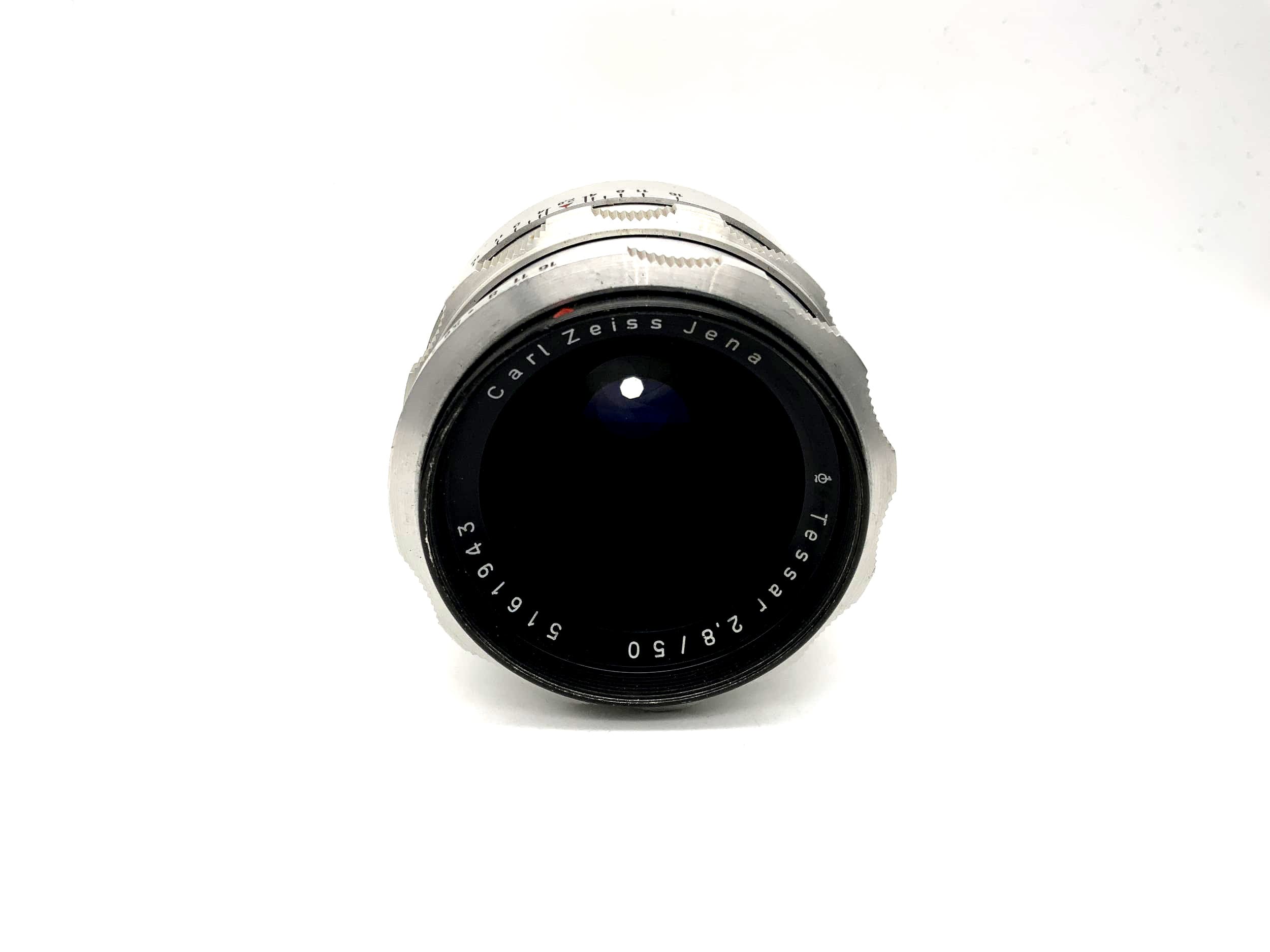 Carl Zeiss 50mm 1:2.8 Objektiv Tessar Kamera Lens (M42) Blende!