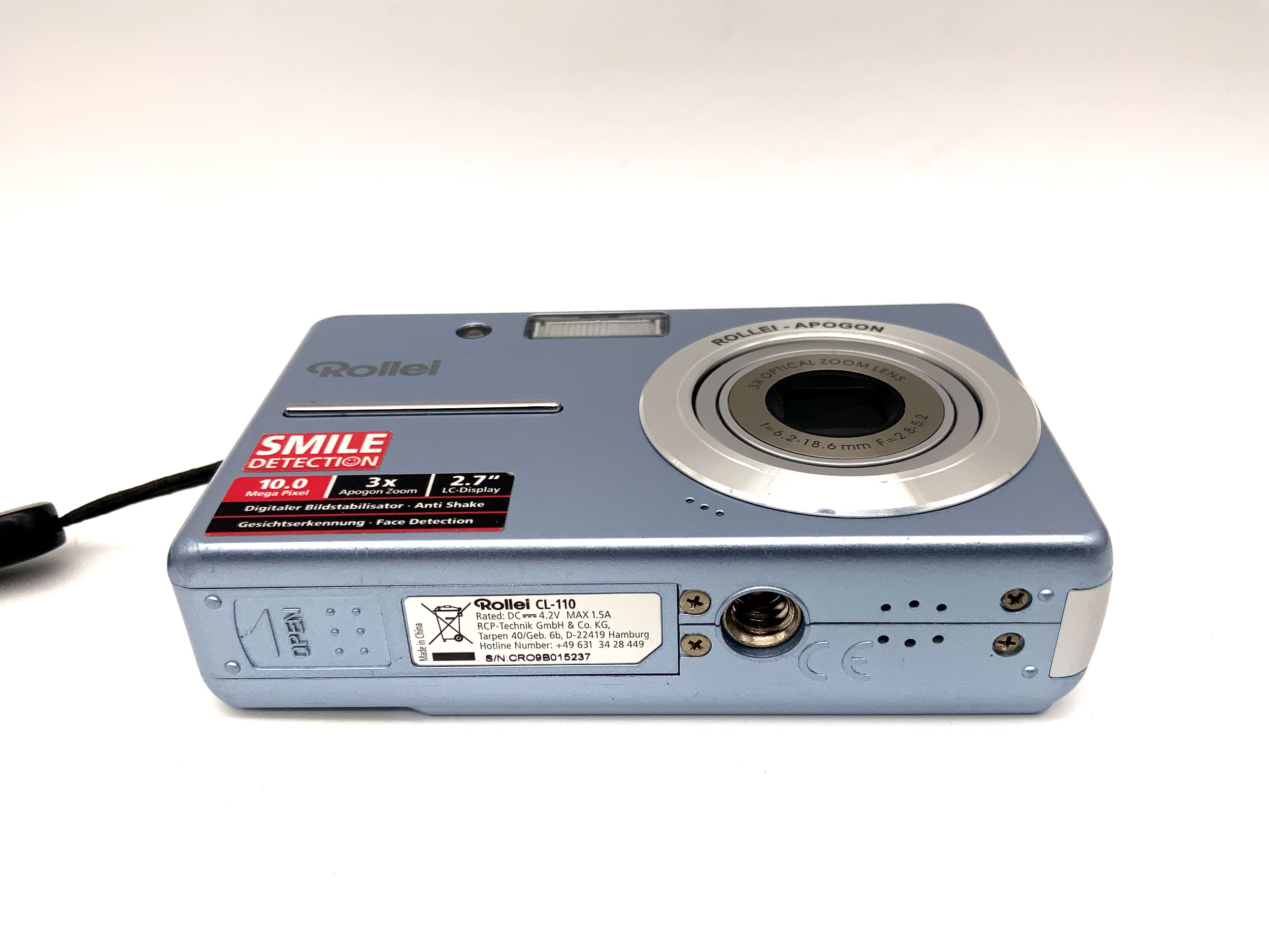 Rollei CL-110 Digitale Kompaktkamera mit Apogon 6.2-18.6mm 10MP