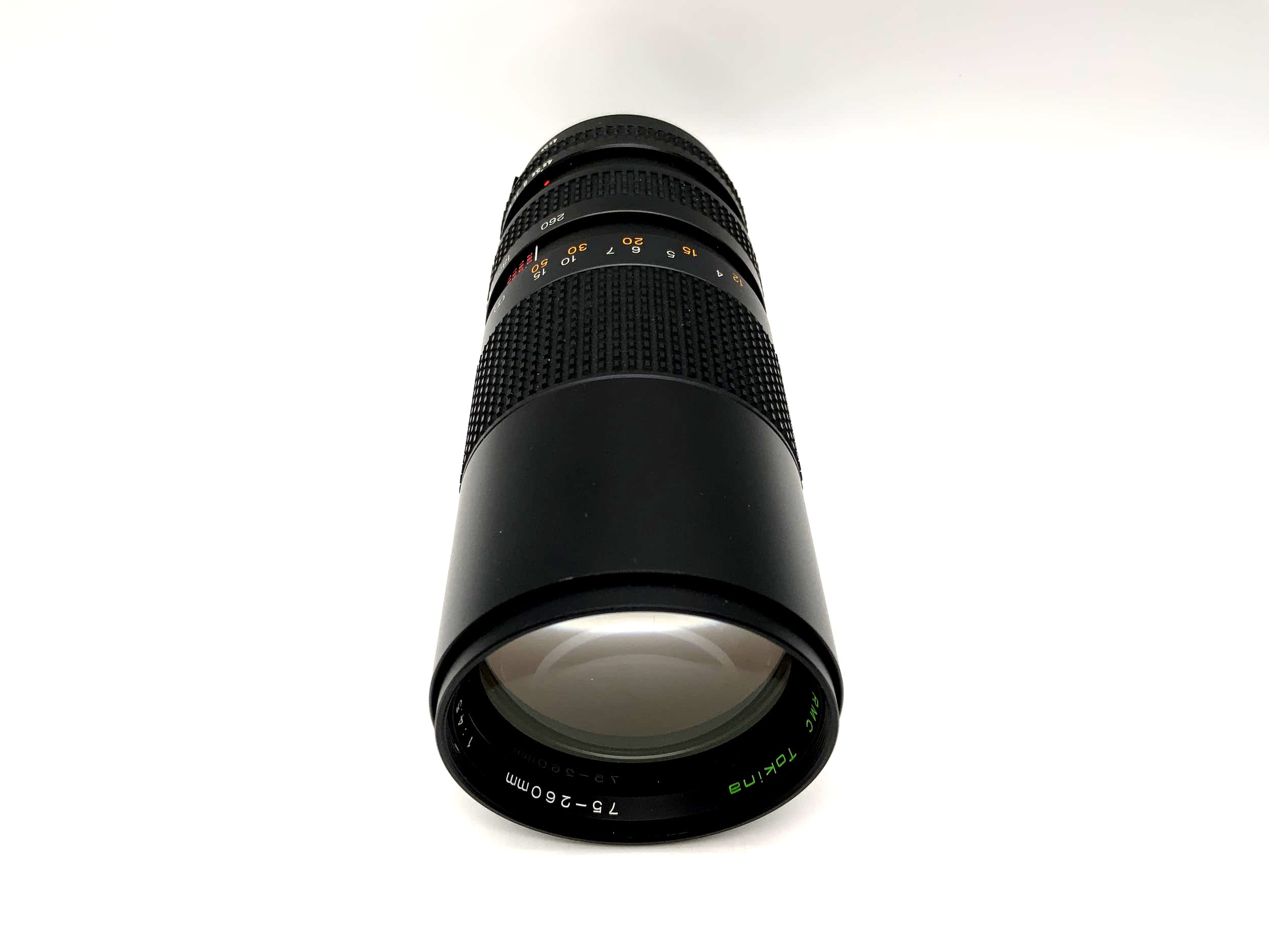 Tokina 75-260mm 1:4.5 Objektiv RMC Close Focus Kamera Camera Lens (Minolta MD)
