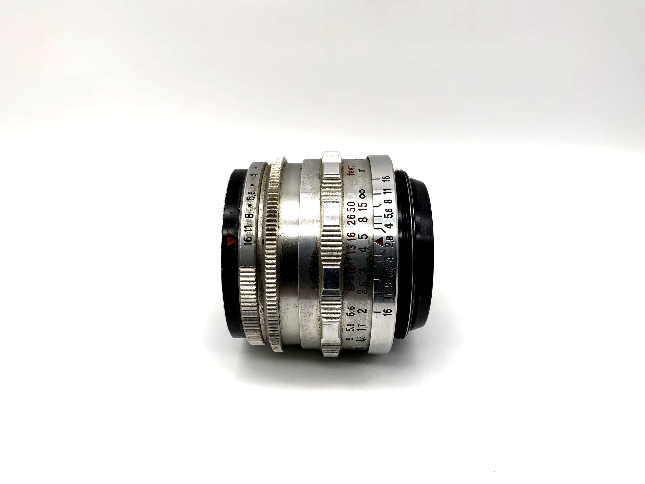 Carl Zeiss 50mm 1:2.8 Objektiv Tessar Q1 compact 12 Blades red T Lens (M42)