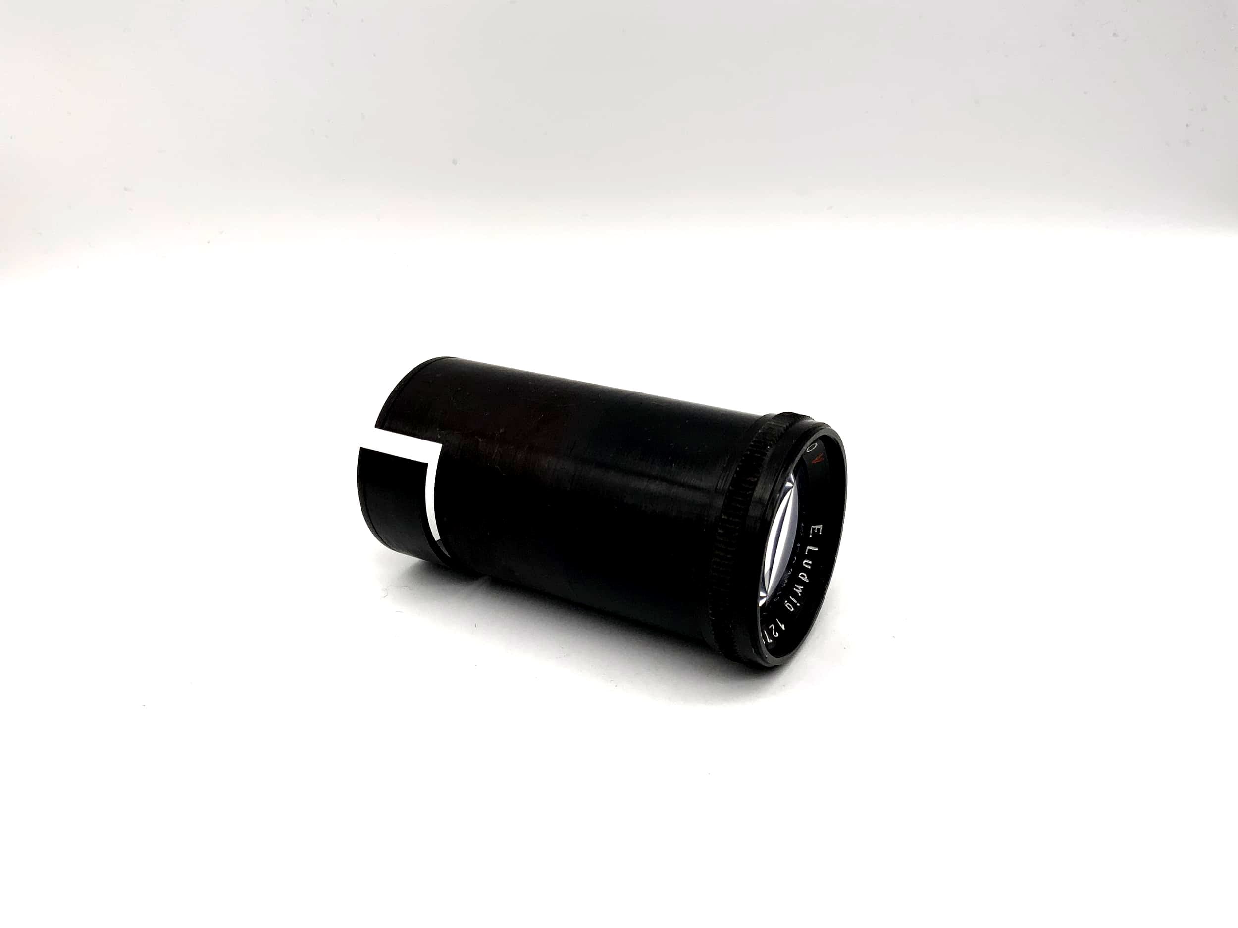 E.Ludwig 80mm 1:3.5 Projektorlinse Auxanar red V Lens Linse (Steckanschluss)