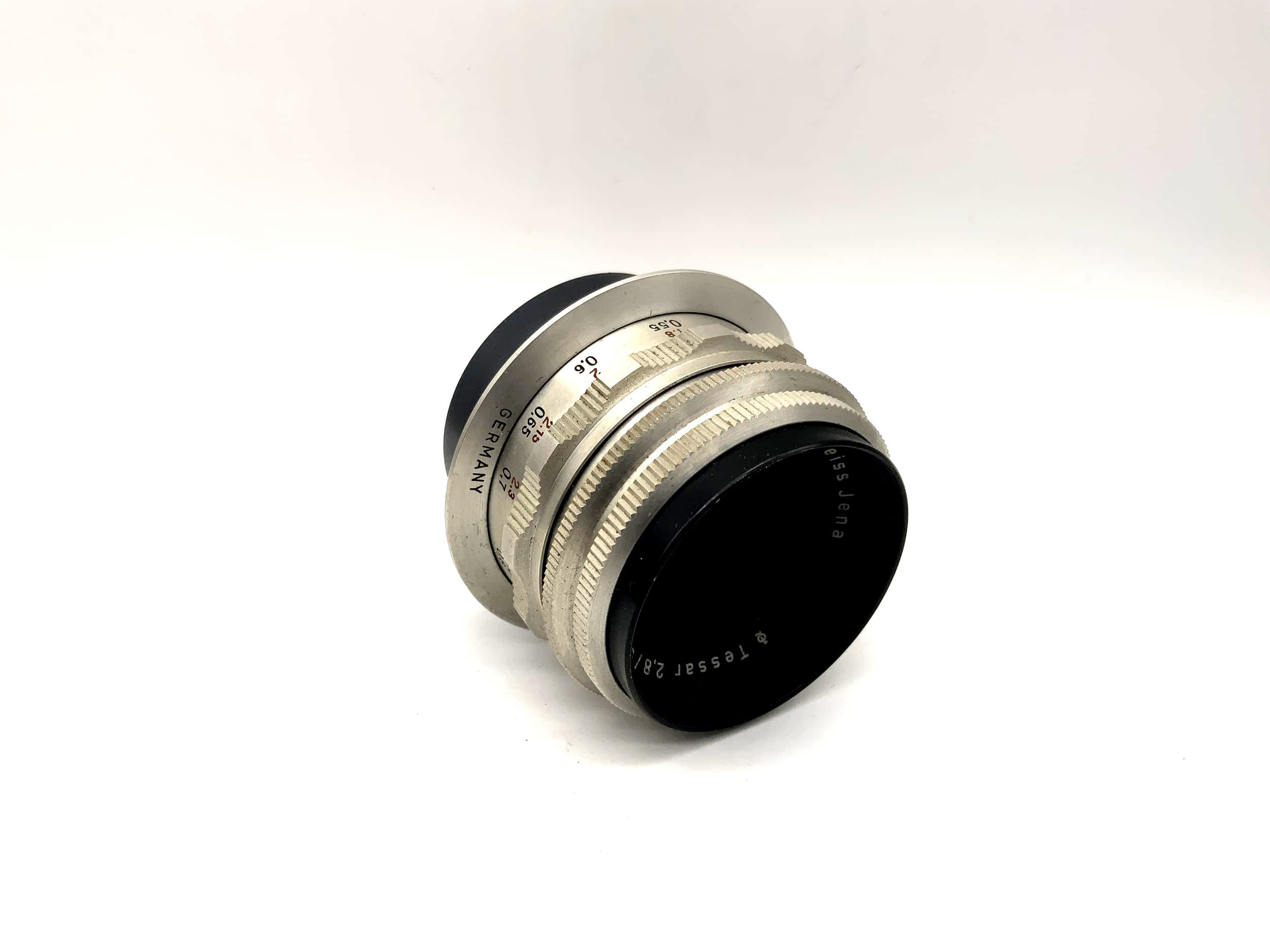 Carl Zeiss 50mm 1:2.8 Objektiv Tessar red T 12 Blades Kamera Lens (Praktina)