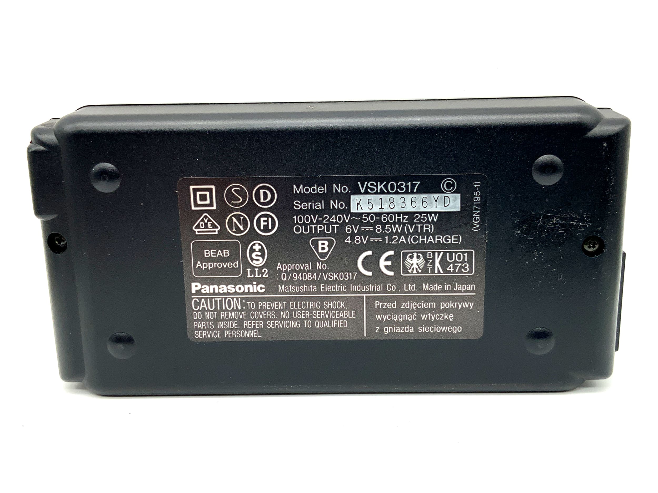 Panasonic VSK0317 Ladegerät VW‑VBS20E Battery Charger Power Adaptor