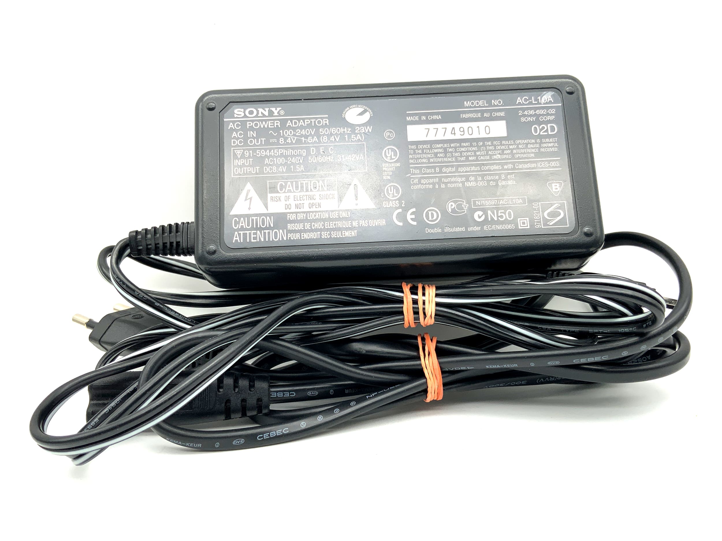 Sony AC-L10A Ladegerät Battery Charger Power Adaptor