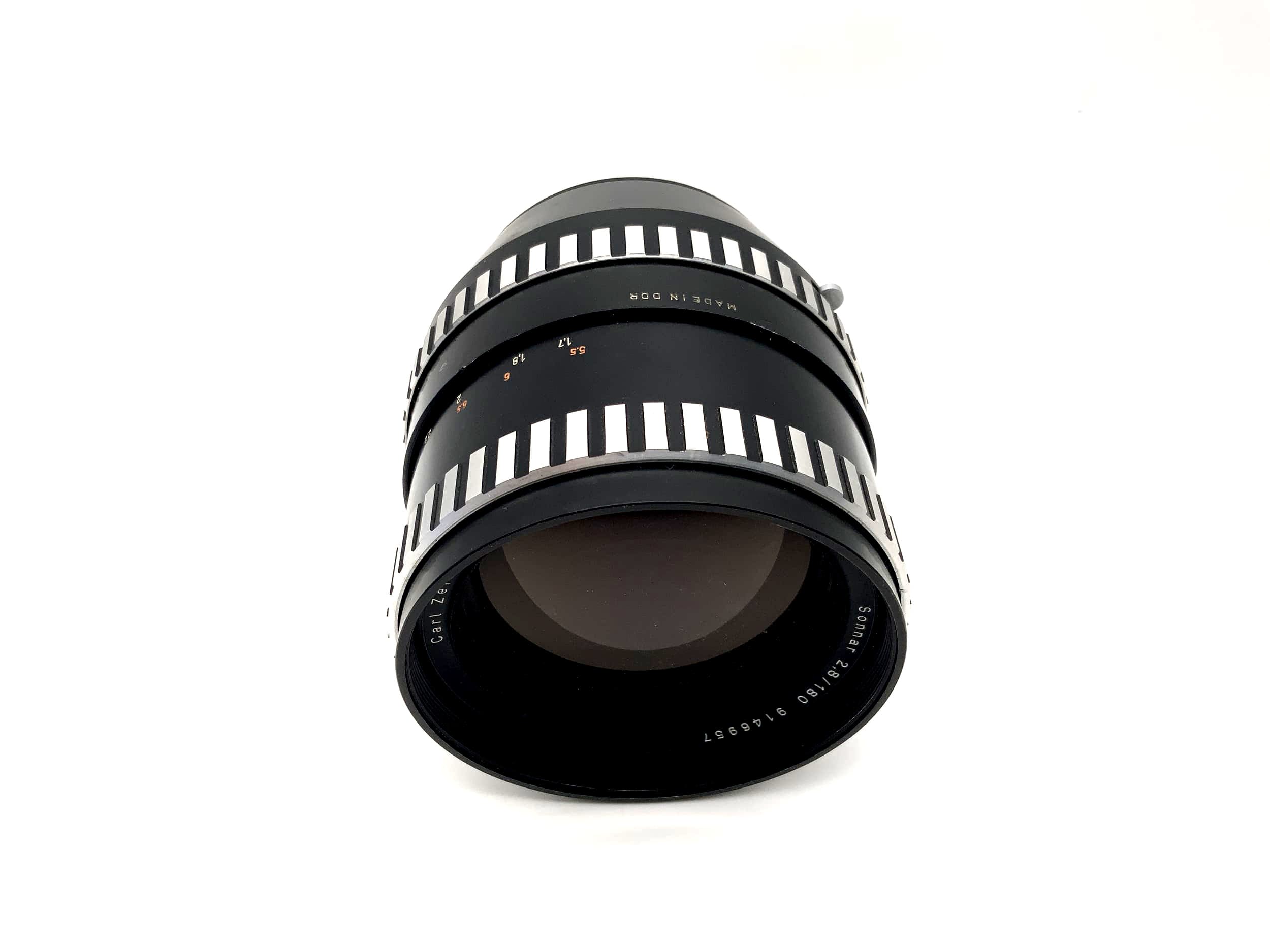 Carl Zeiss 180mm 1:2.8 Objektiv Sonnar Zebra Camera Lens (Pentacon Six) !Pilz!