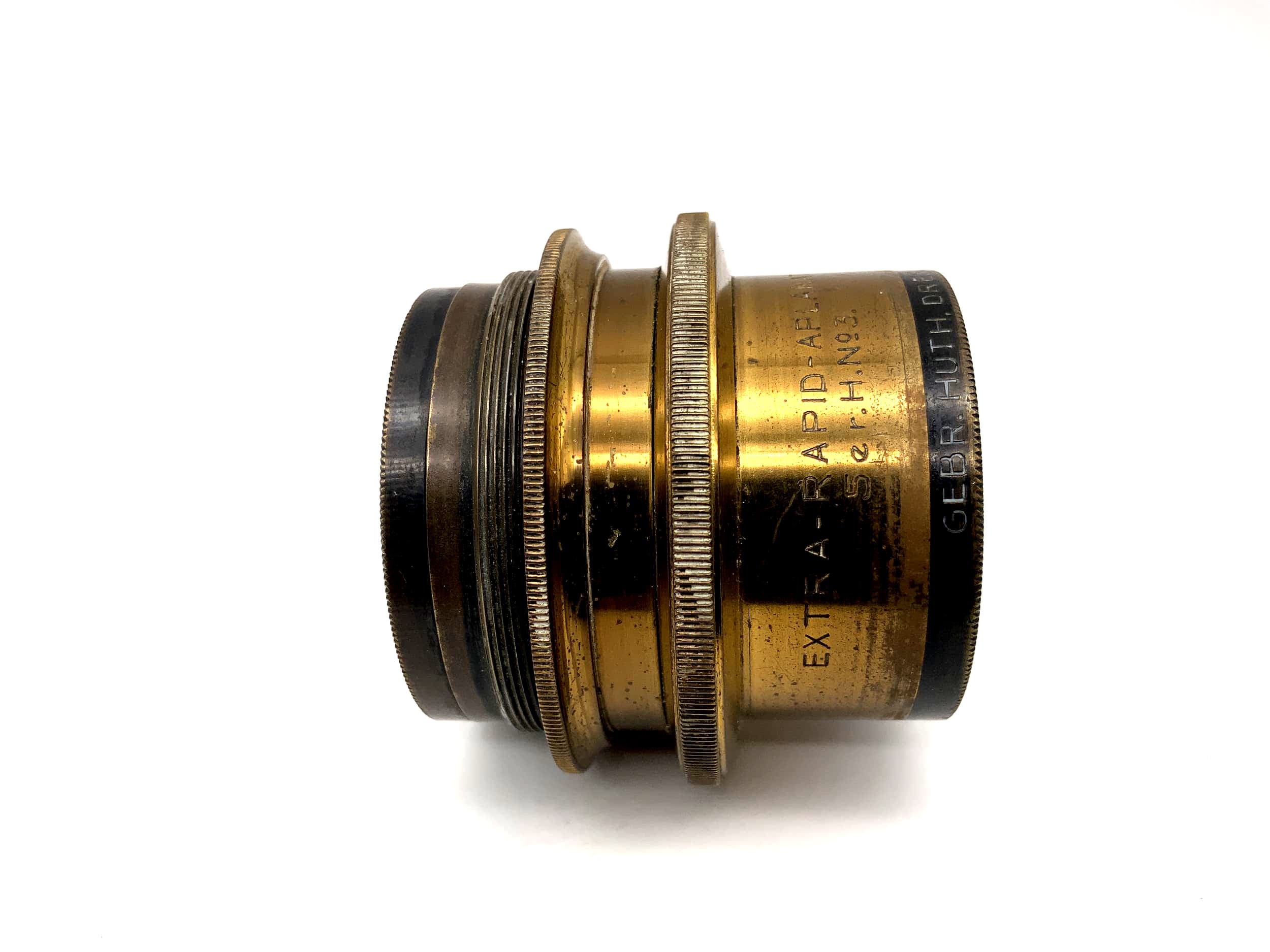Huth Dresden 1:8 Objektiv Extra Rapid Aplamat No.3 Brass Lens (44mm Gewinde)