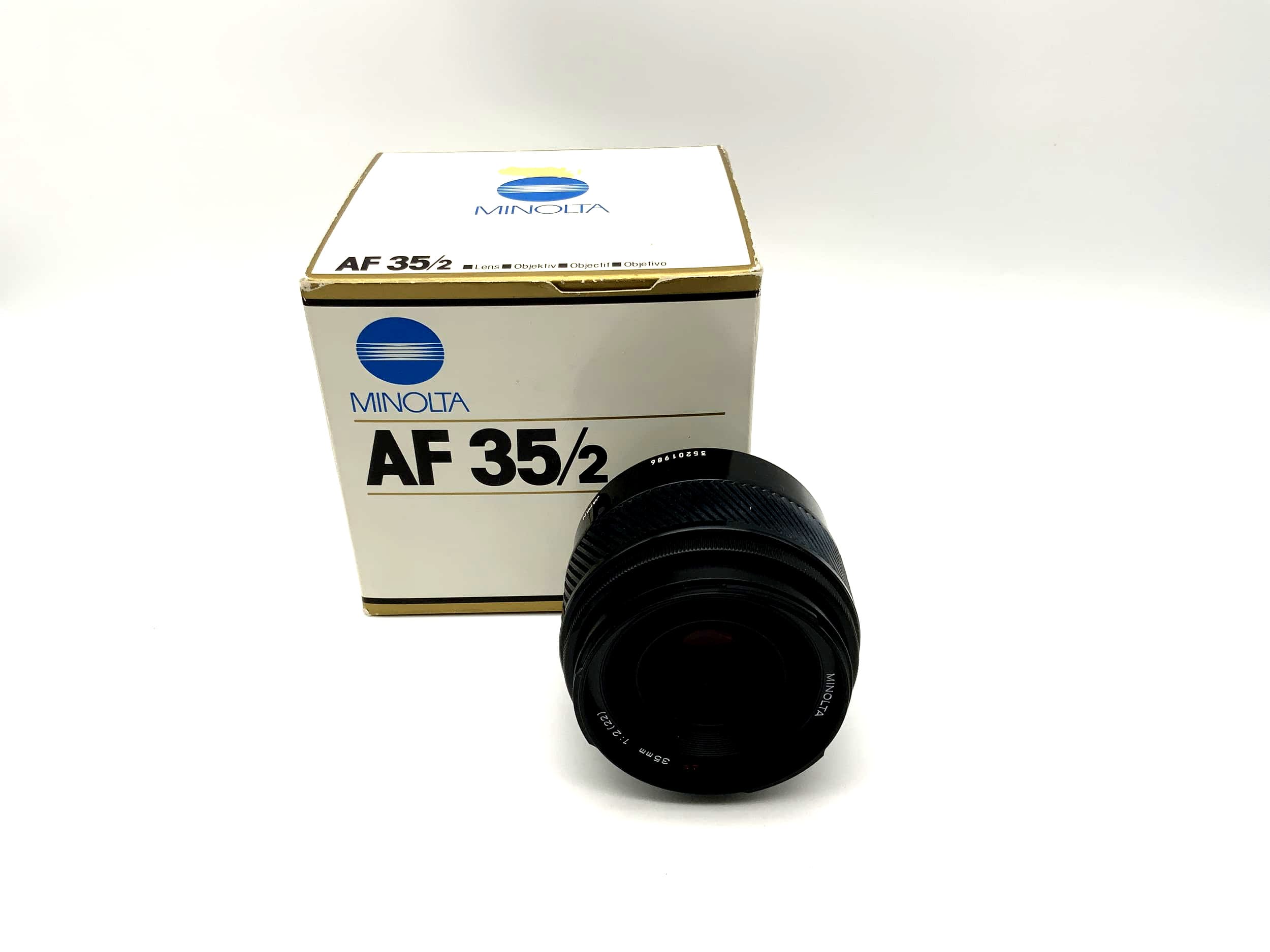 Minolta 35mm 1:2 Objektiv AF Lens mit OVP Kamera Camera Lens (Minolta AF/Sony A)