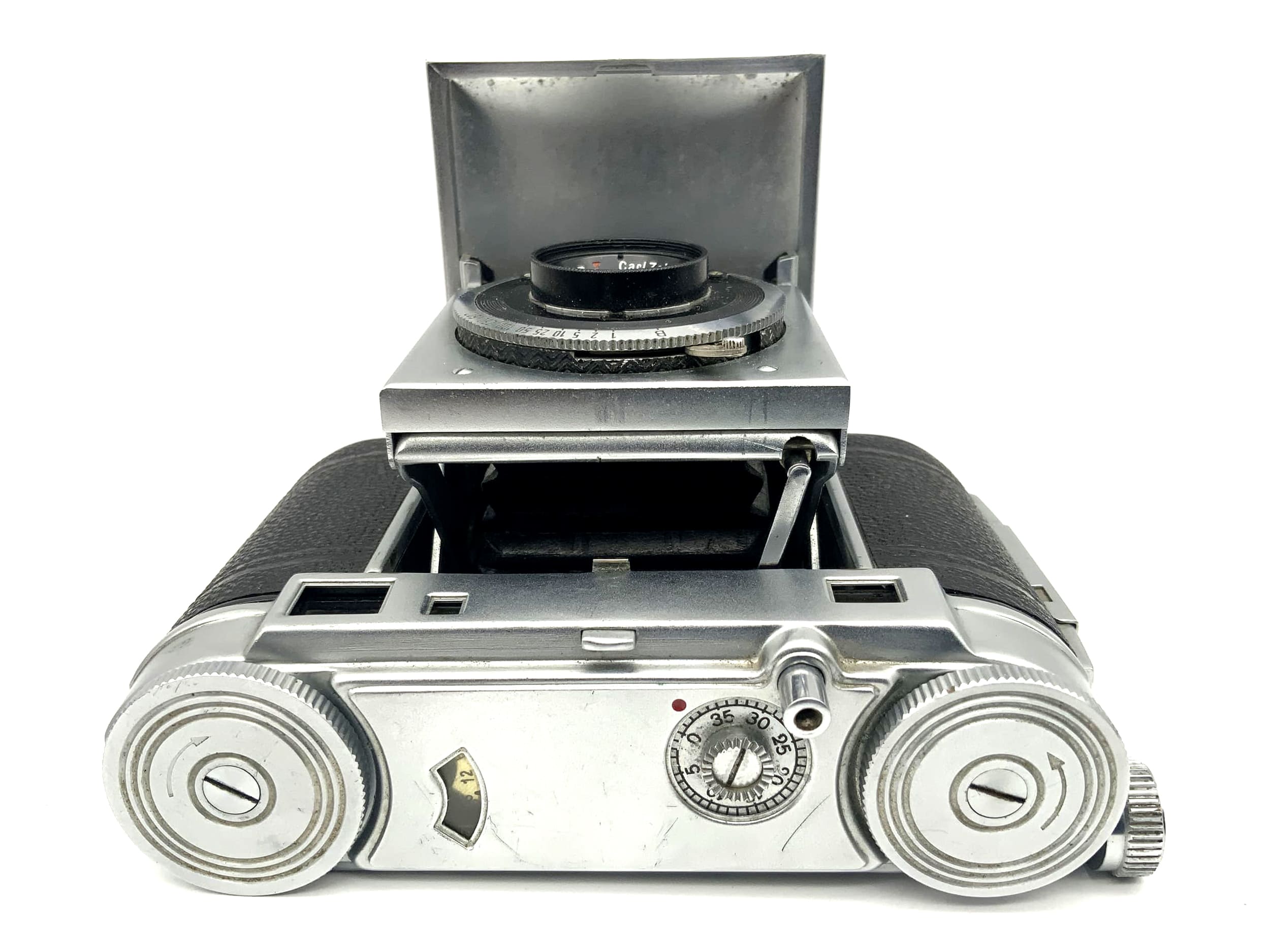 Certo Klappkamera mit Carl Zeiss Tessar 1:3.5 5cm 50mm red T Compur Rapid