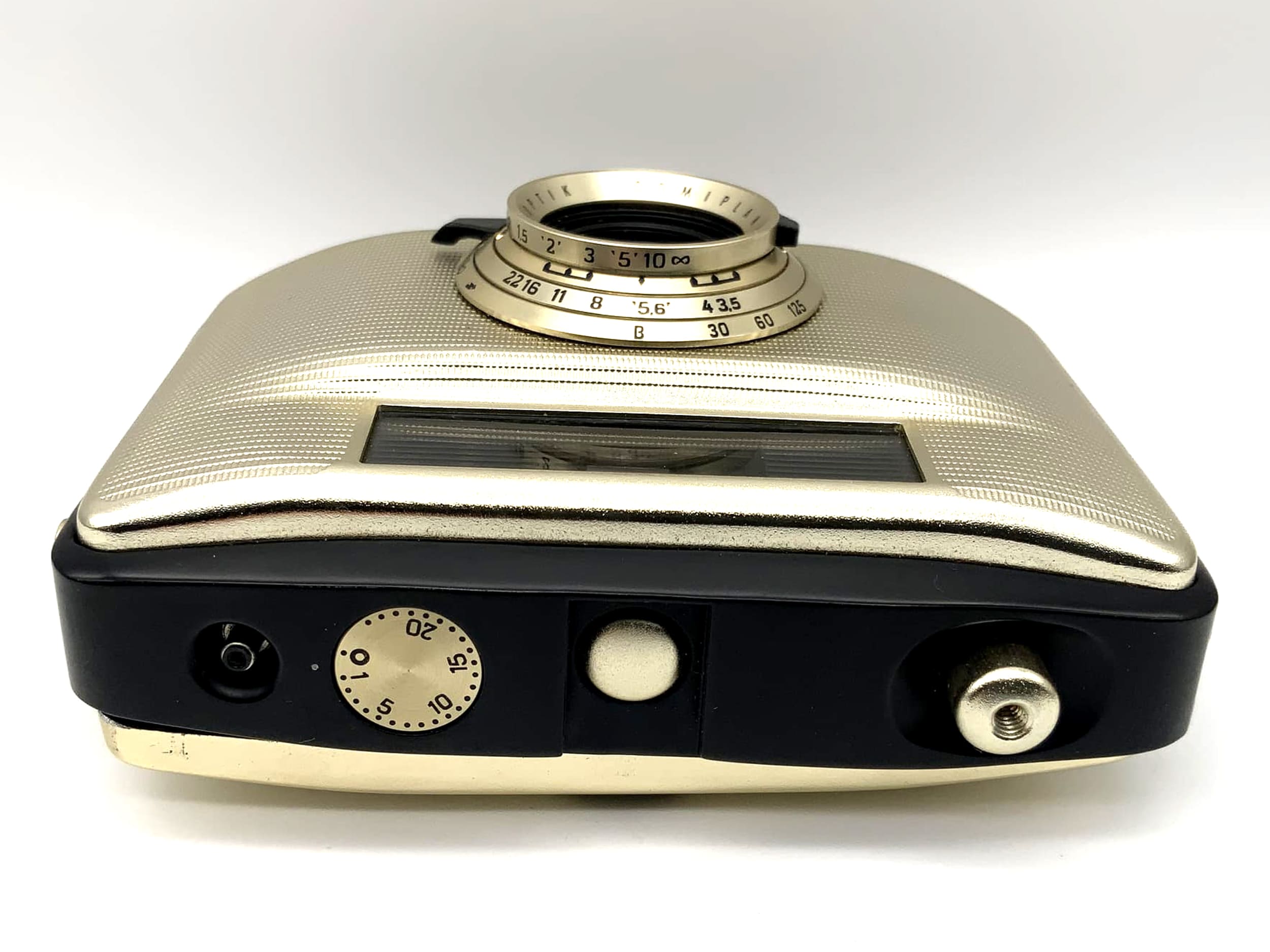 Pentacon Penti I Sucherkamera mit Meyer Optik Domiplan V 1:3.5/30 gold/schwarz