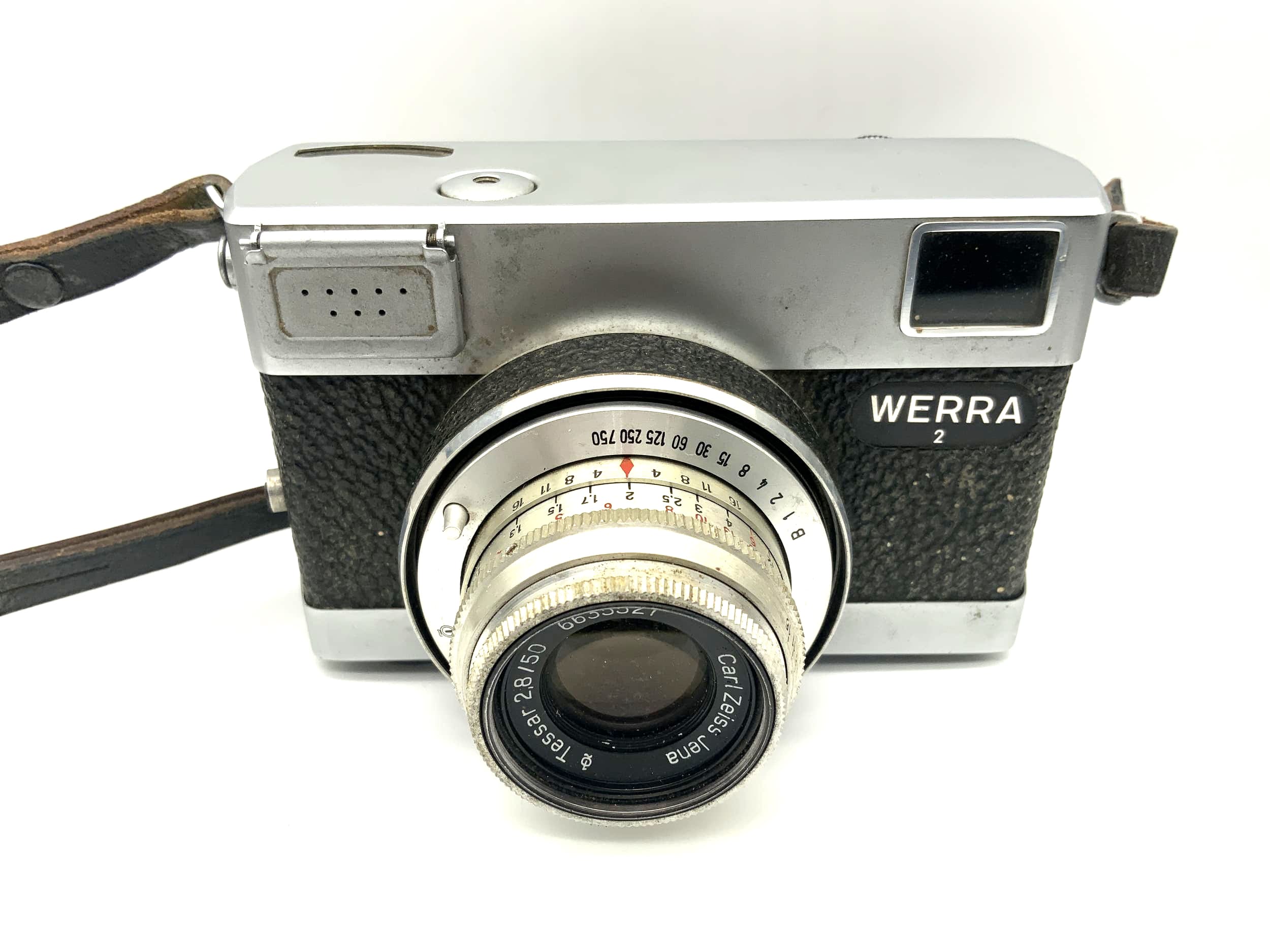 Pentacon Werra 2 Sucherkamera mit Carl Zeiss Tessar 2,8/50 Prestor RVS schwarz