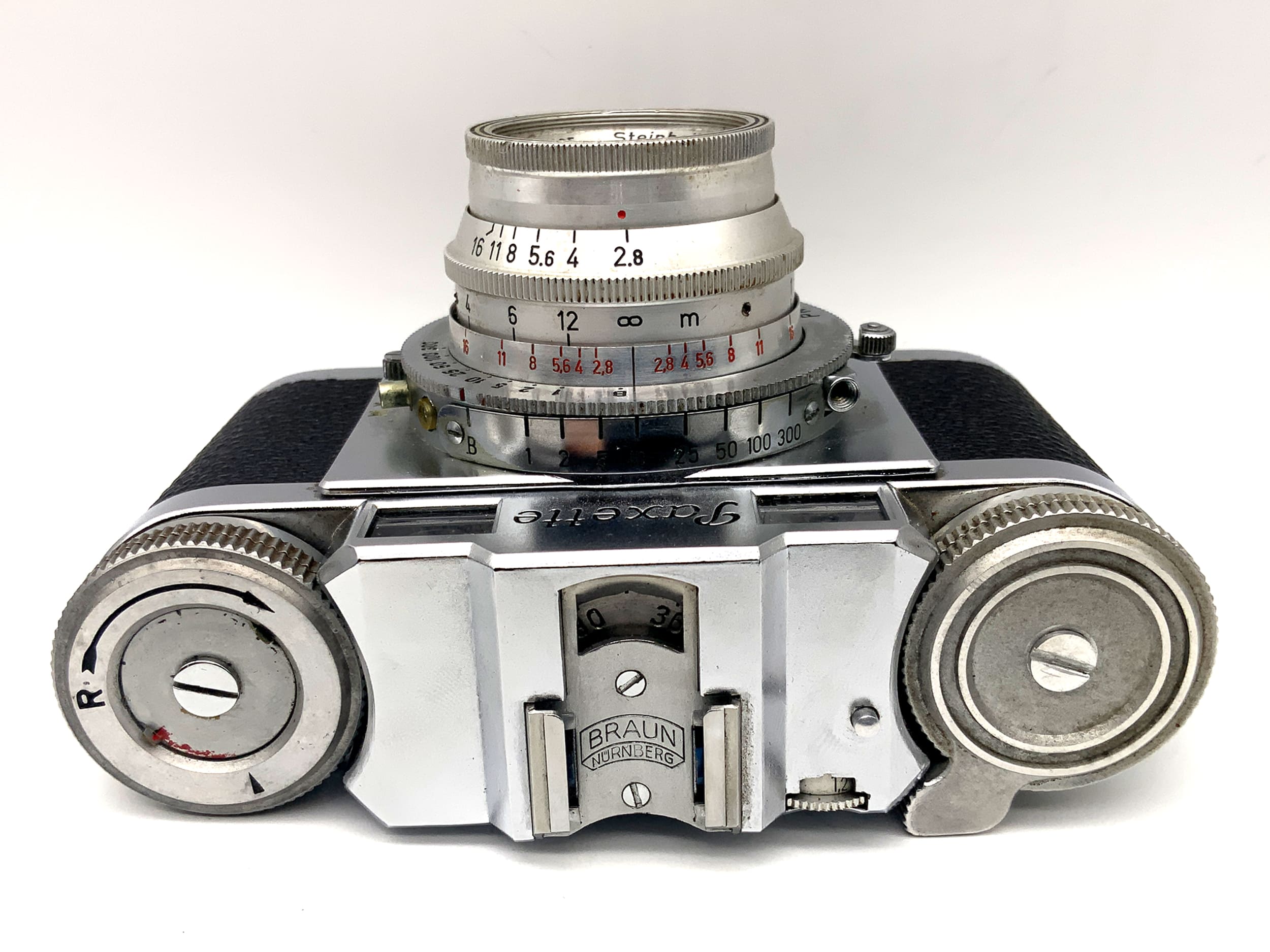 Braun Paxette Sucherkamera mit Steinheil Cassar 1:2.8/45mm VL Prontor-SVS