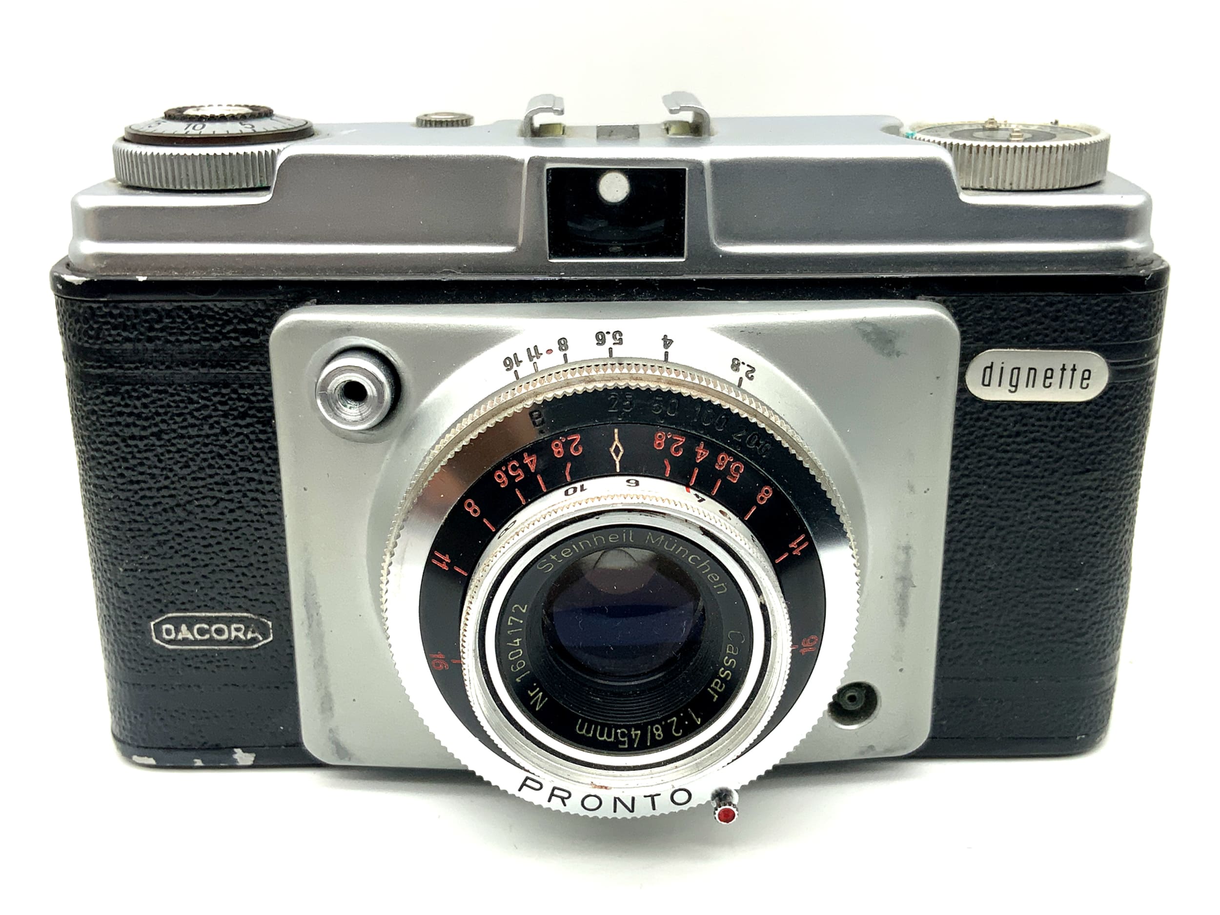Dacora dignette Sucherkamera mit Steinheil Cassar 1:2.8/45mm Prontor