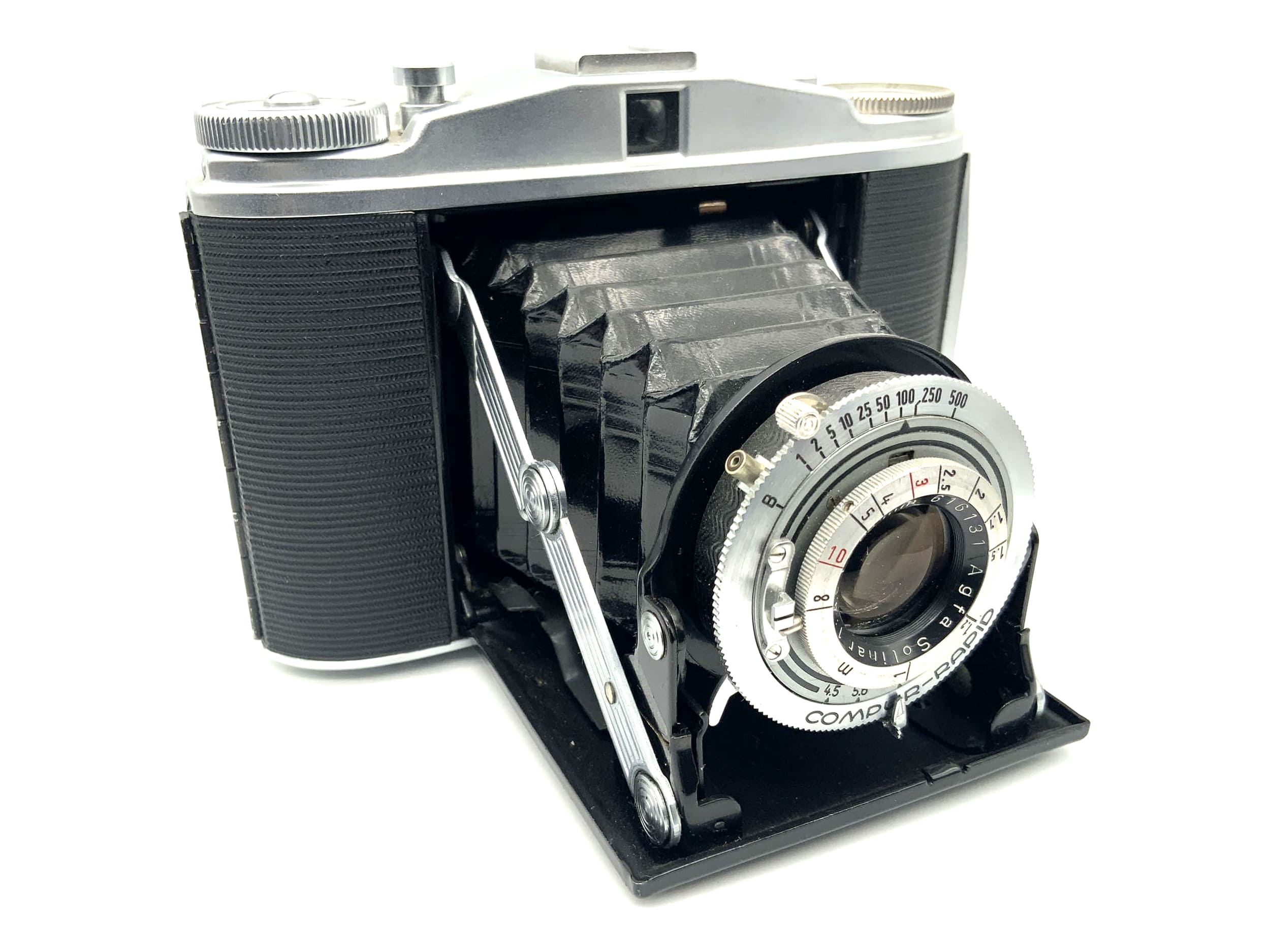 Agfa Isolette II Klappkamera mit Solinar 1:4.5 f=85mm Compur Rapid Rollfilm