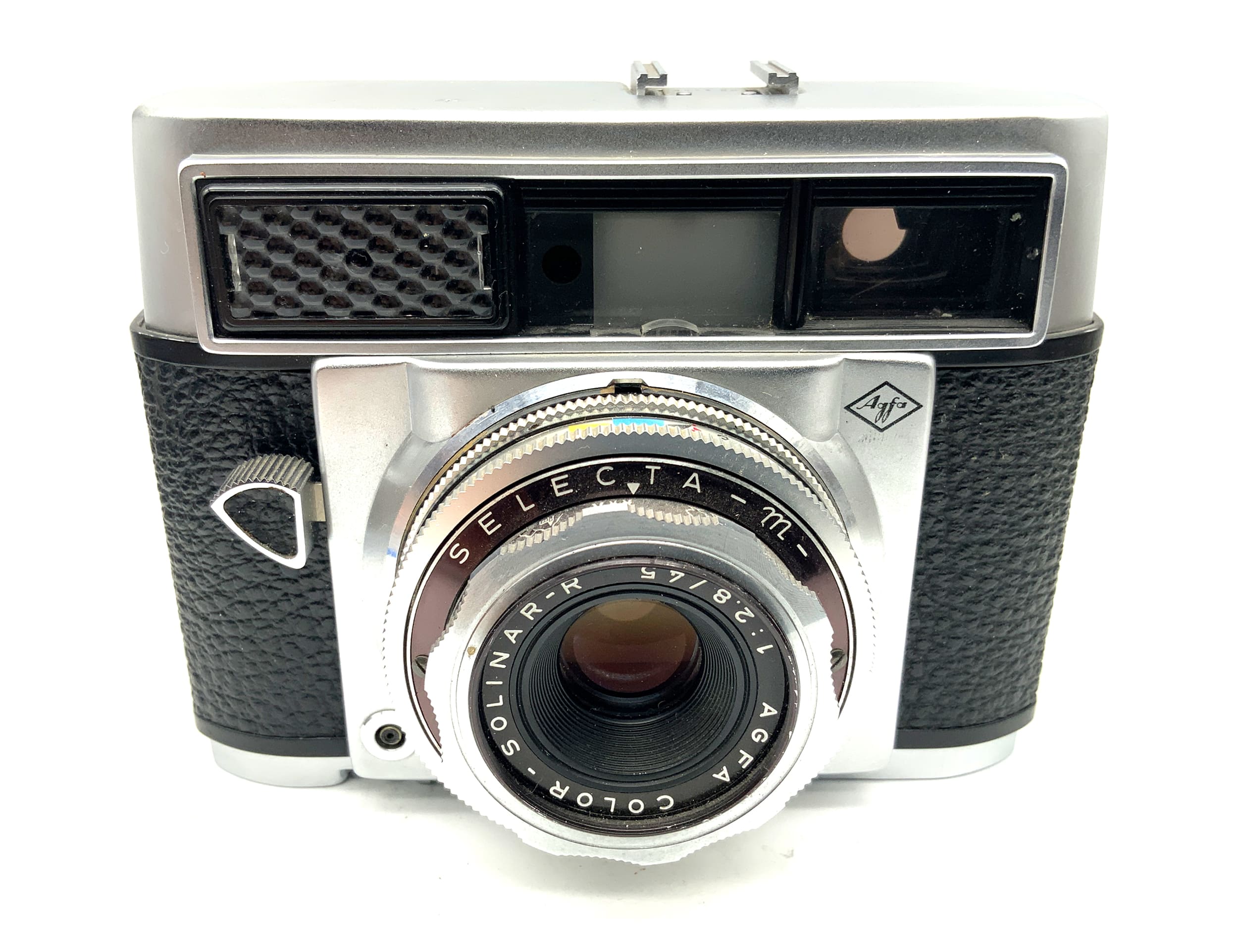 Agfa Selecta-m Messsucherkamera mit Solinar-R 1:2.8/45 Compur Motorantrieb