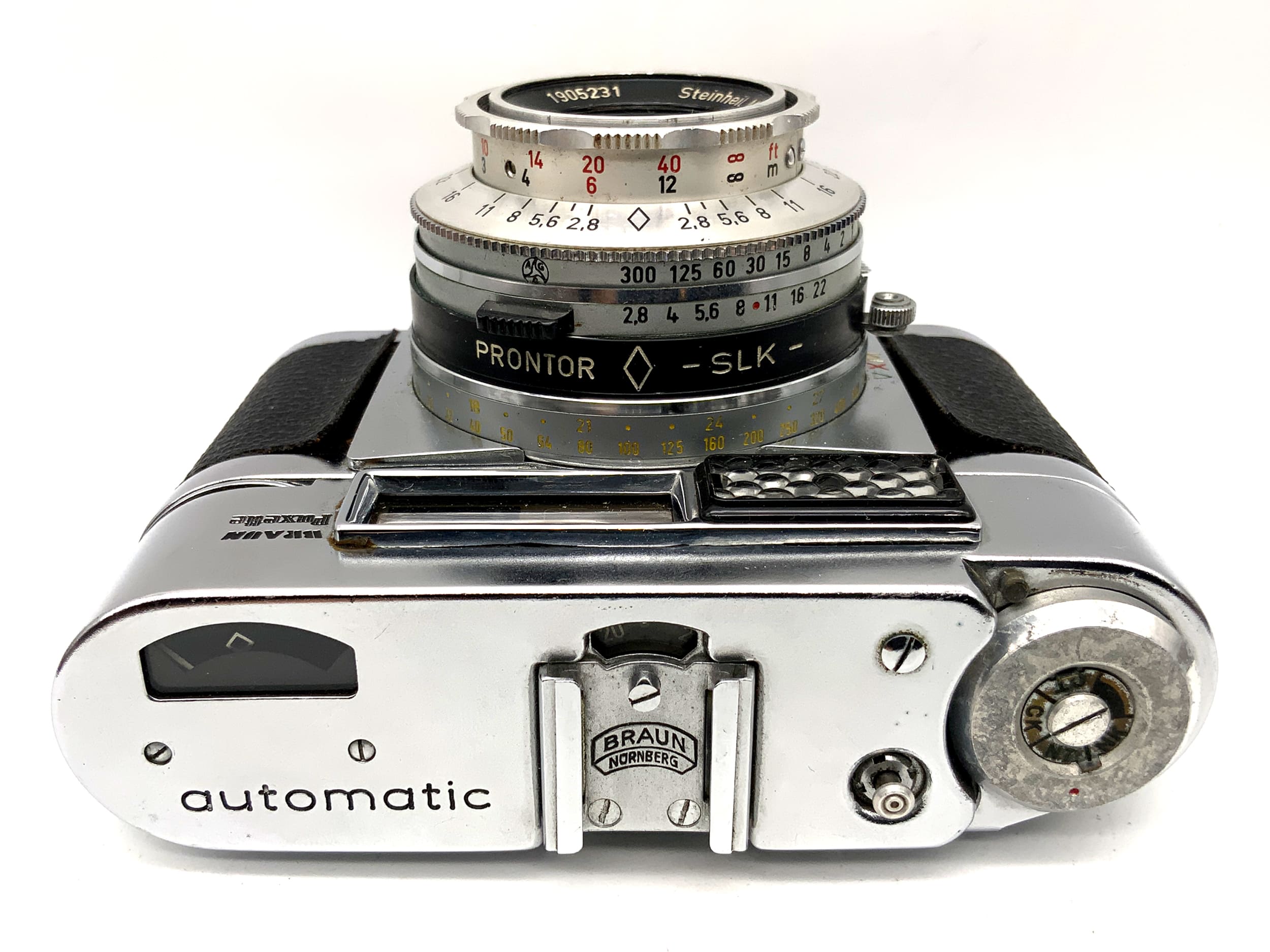 Braun Paxette automatic Sucherkamera Steinheil Cassarit 1:2.8/50mm !Beli defekt!