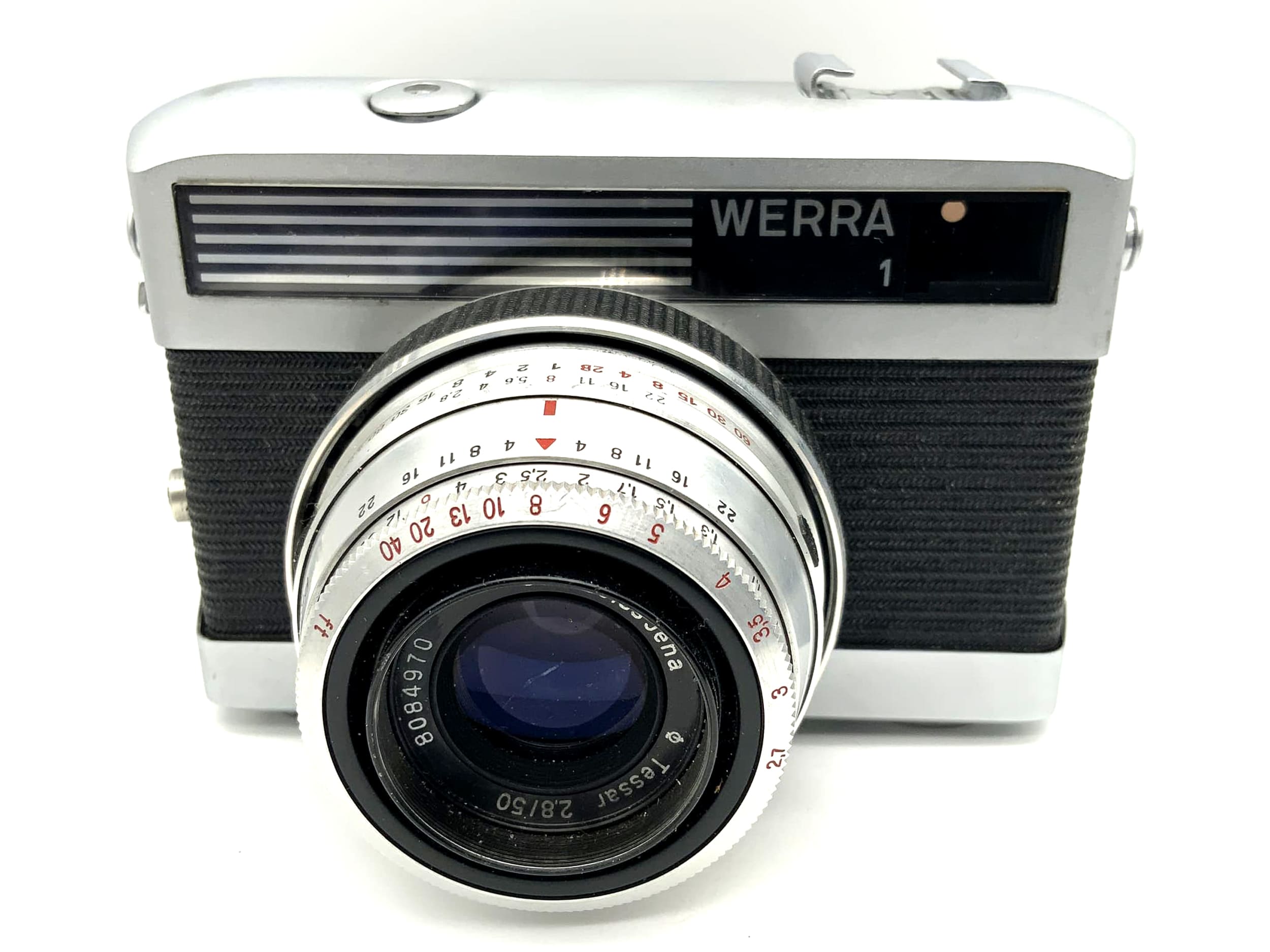 Carl Zeiss Jena Werra 1 Sucherkamera mit Tessar 2.8/50 Prestor RVS schwarz