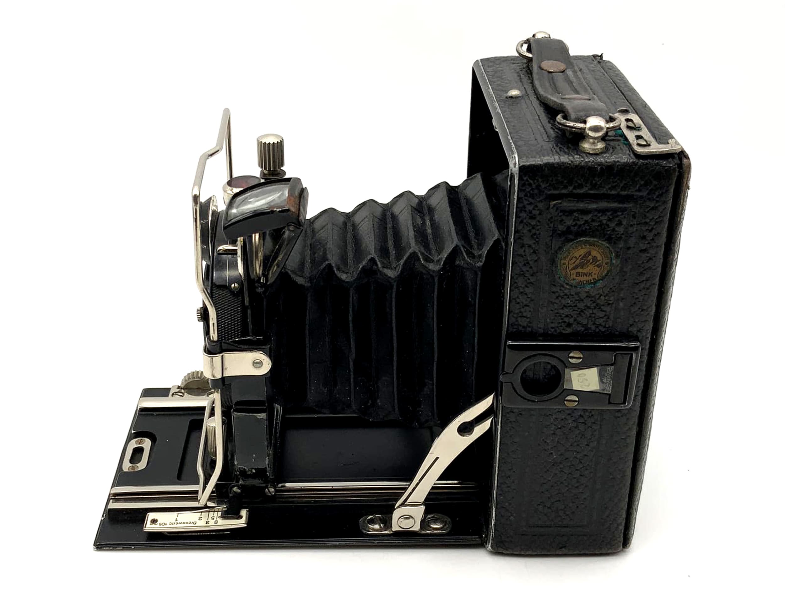 Plattenkamera mit Hofmeister Syrconar-Doppelanastigmat 1:4.5 f=10,5cm 6x9 Compur