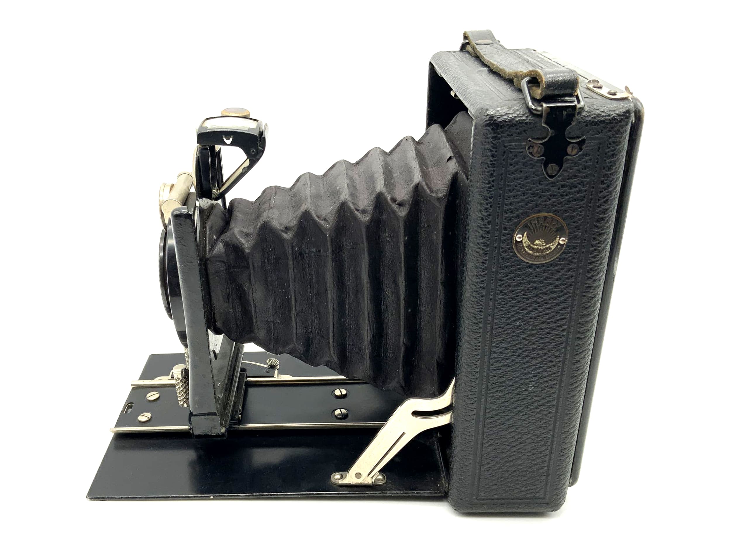 Ihagee Plattenkamera mit Meyer Görlitz Anastigmat Trioplan 1:4.5 F=13,5cm 9x12