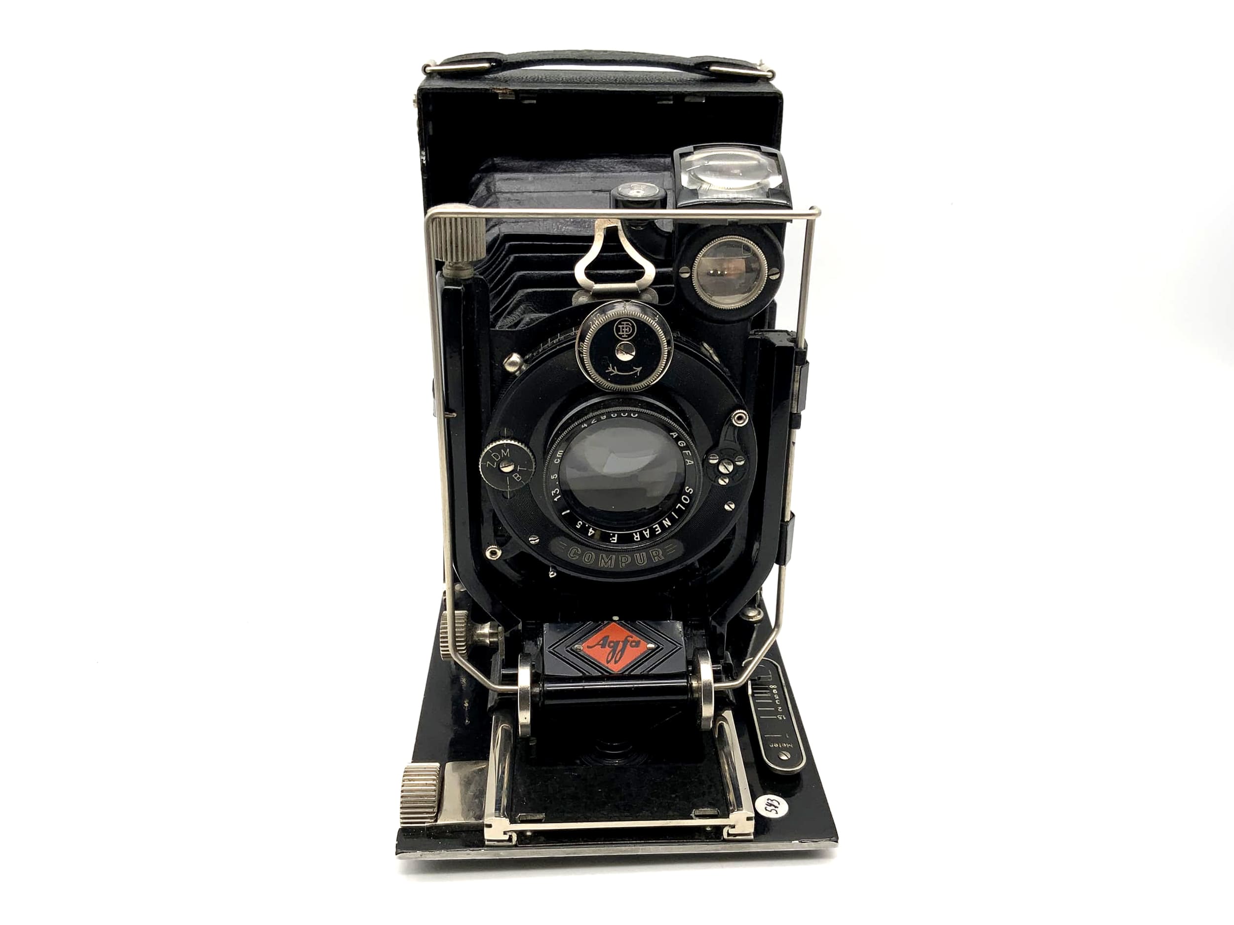 Agfa Plattenkamera mit Solinear F: 4.5 / 13,5cm Objektiv 9x12 Isolar Compur