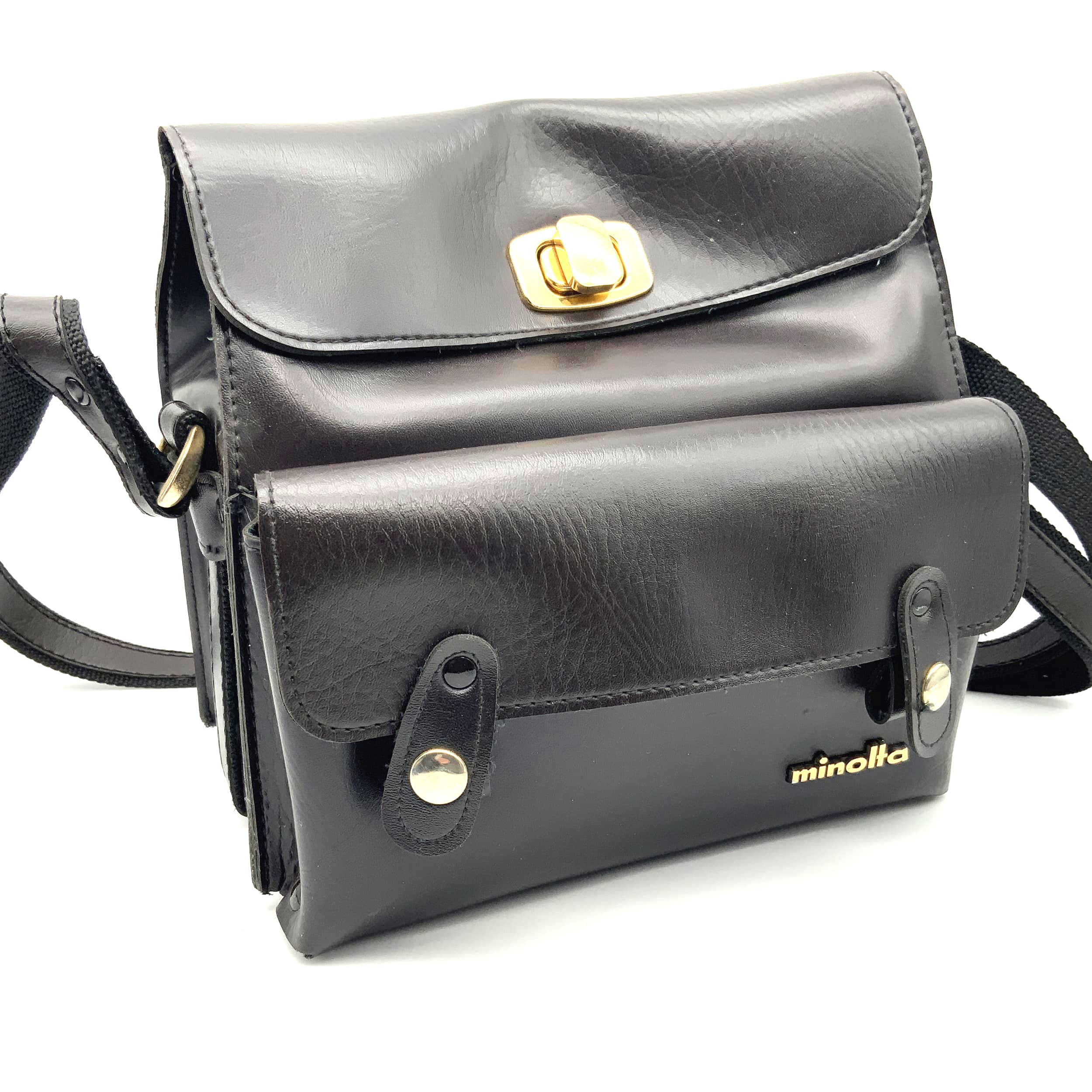 Minolta Kameratasche schwarz Ledertasche ca. 24x13x11cm