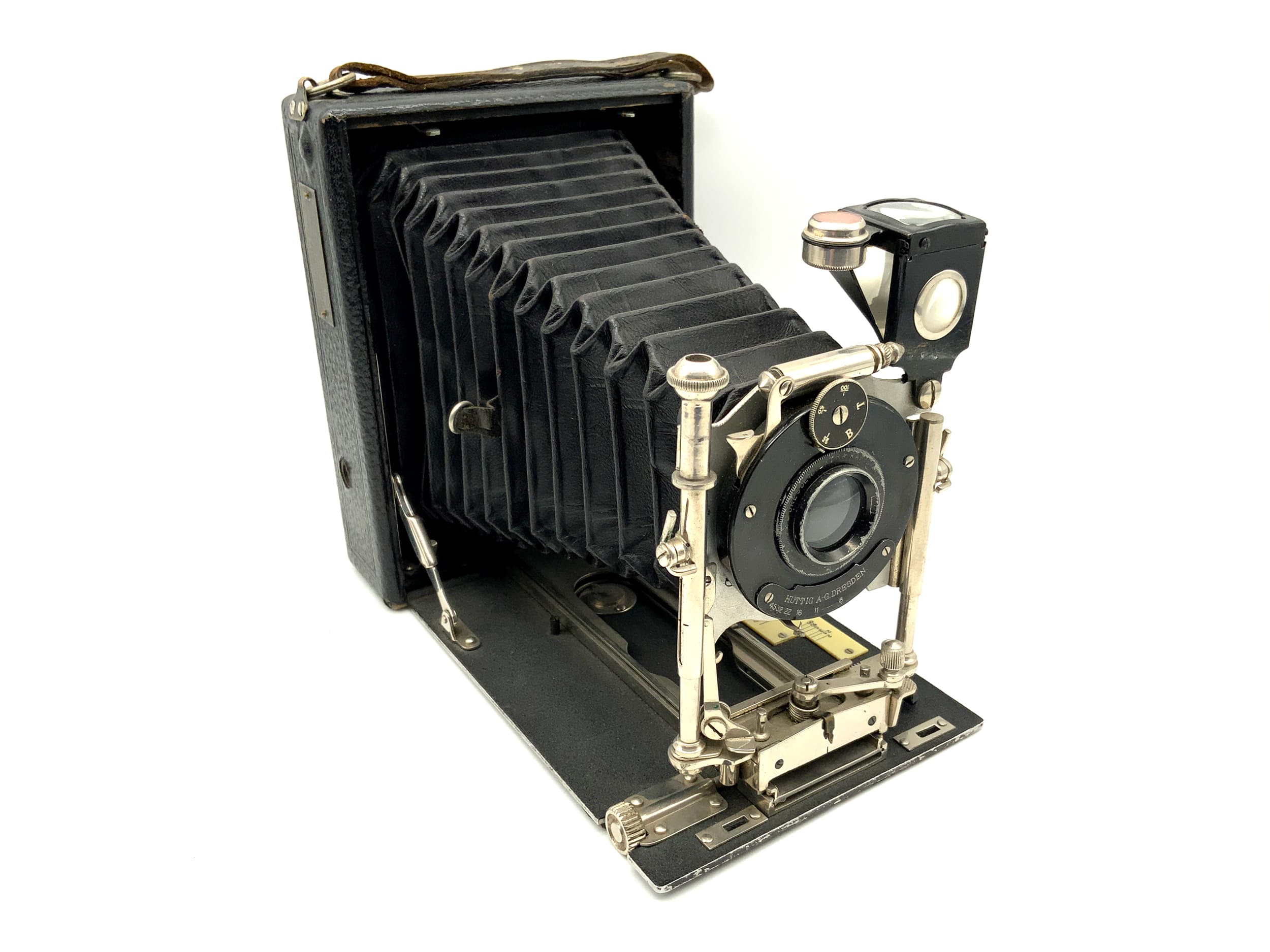 Hüttig Toska Modell 1908 Plattenkamera mit Aplanat Helios 1:8/125mm 0