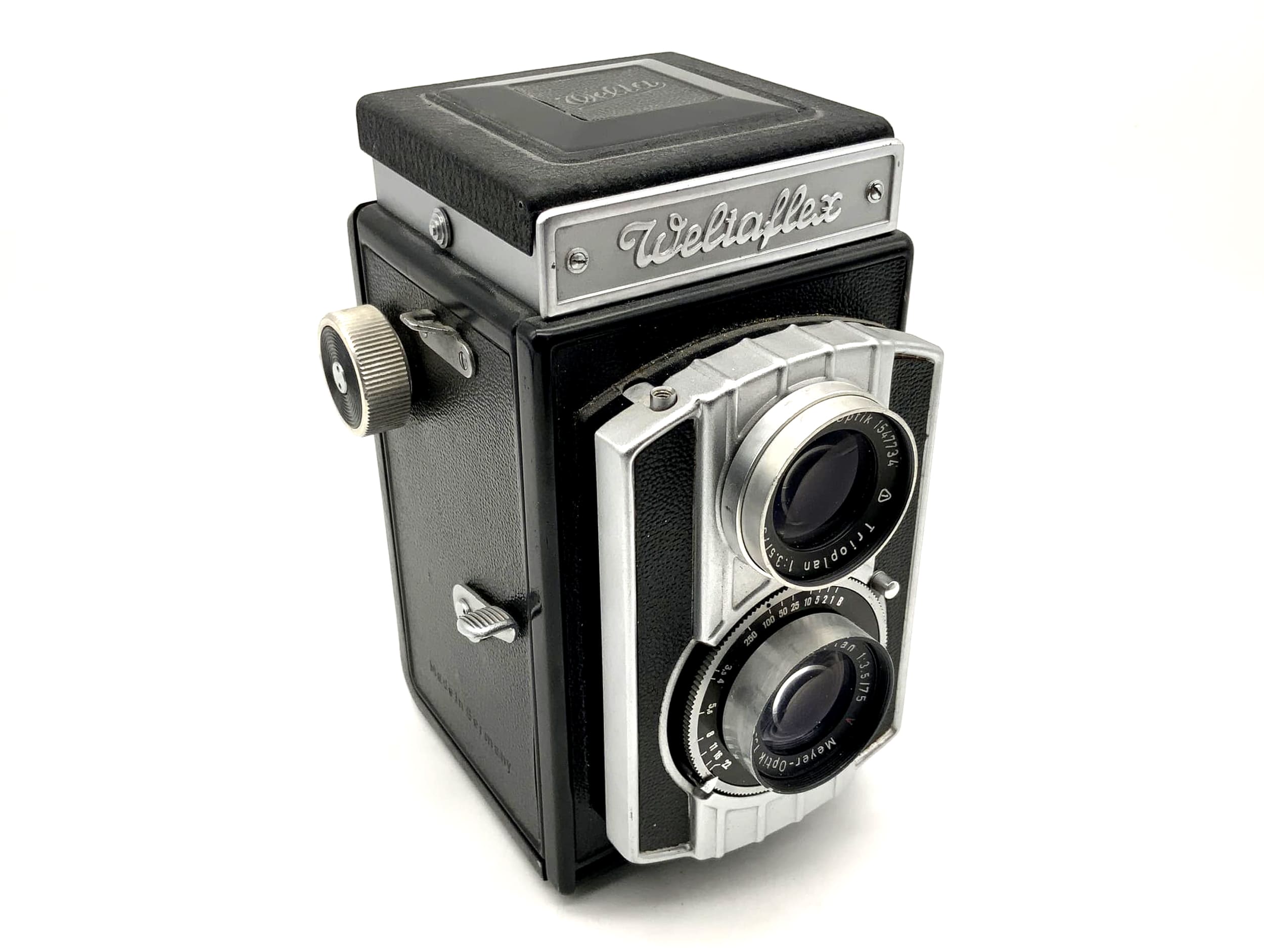 Welta Weltaflex TLR mit Meyer Optik Trioplan 1:3.5/75mm red V Vebur zweiäugig