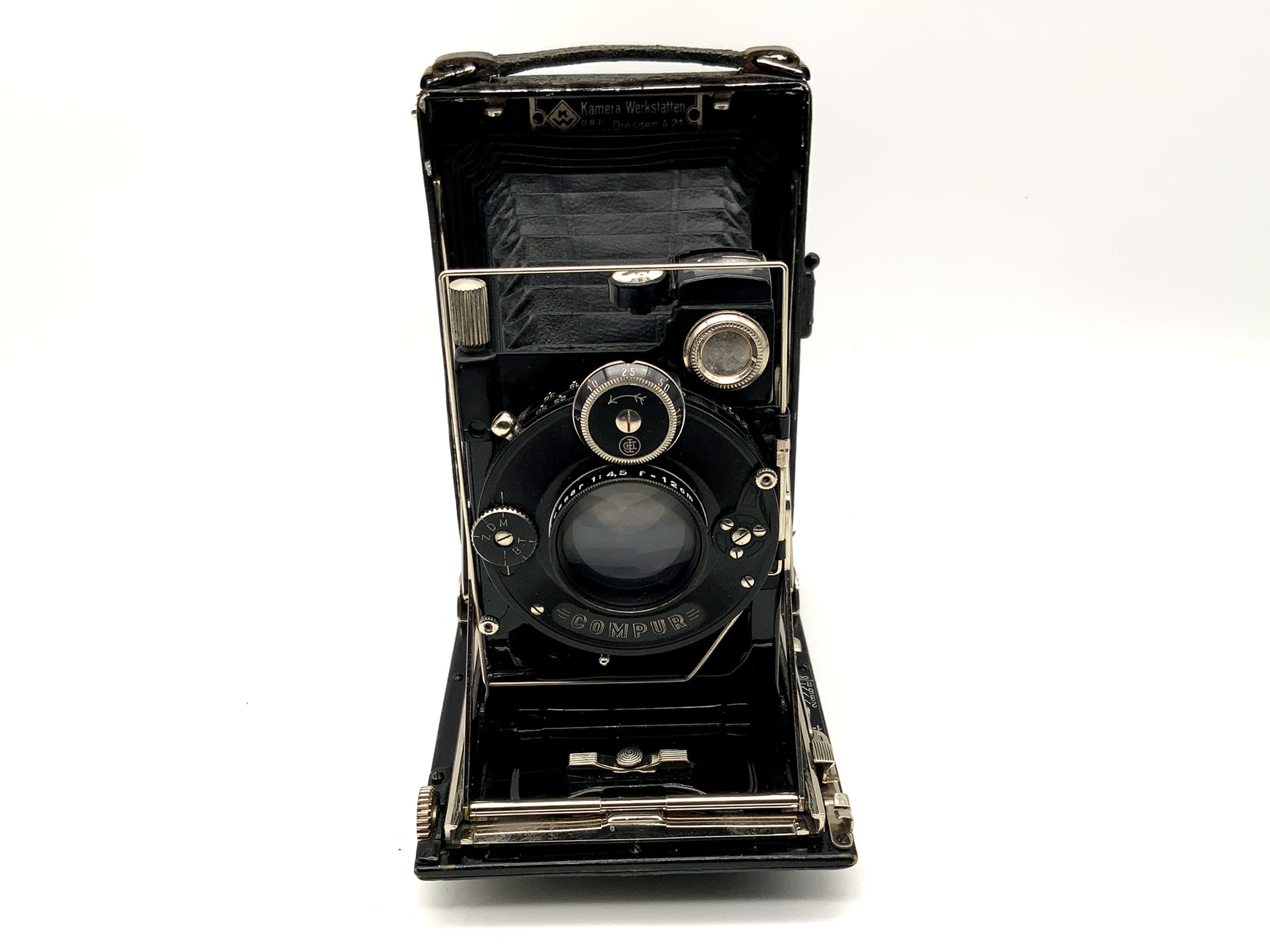 KW Patent Etui Plattenkamera mit Carl Zeiss Tessar 1:4.5 f=12cm Compur 0