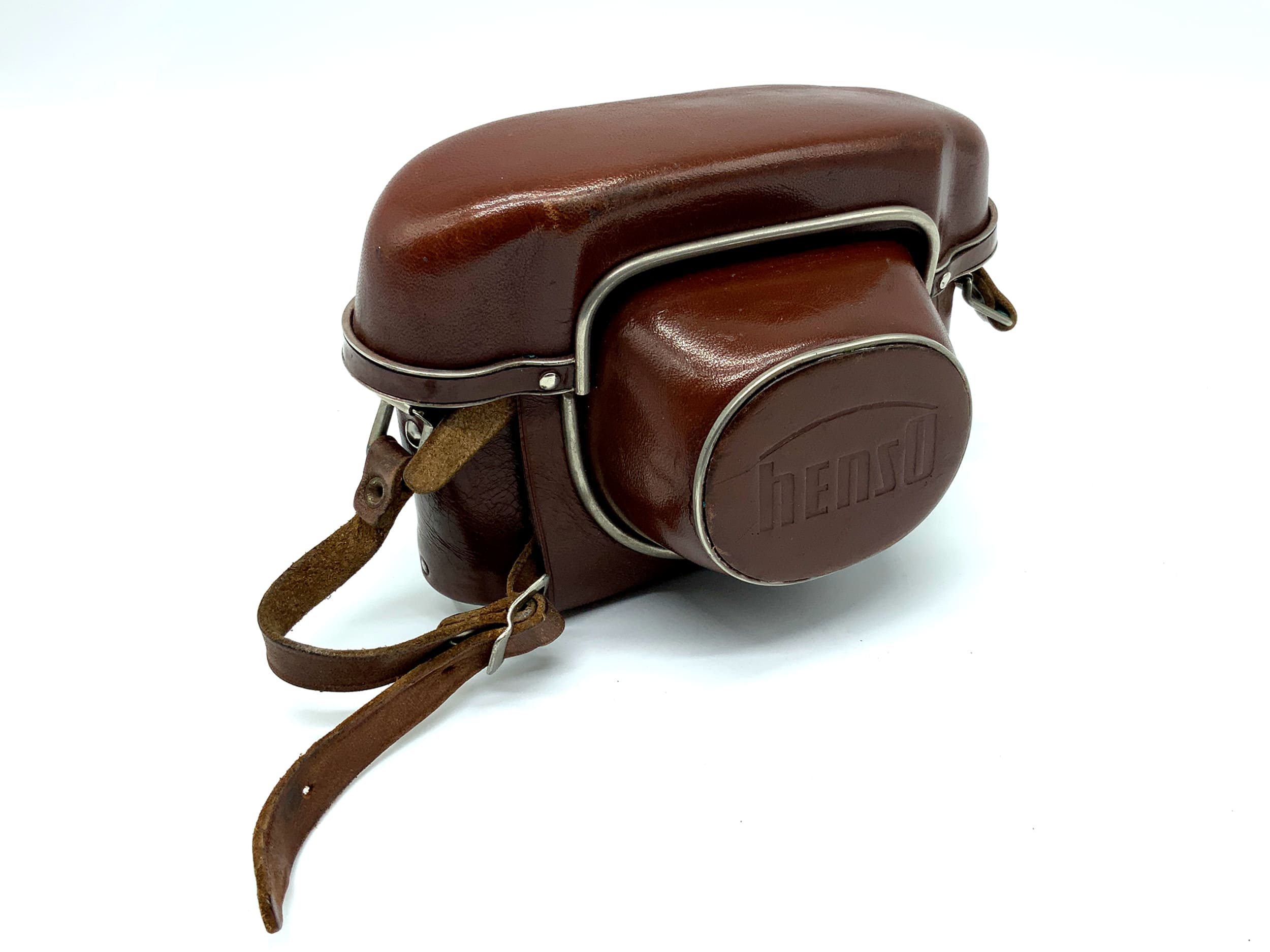 Hensoldt henso Reporter Bereitschaftstasche braun Leder Case Tasche Fototasche