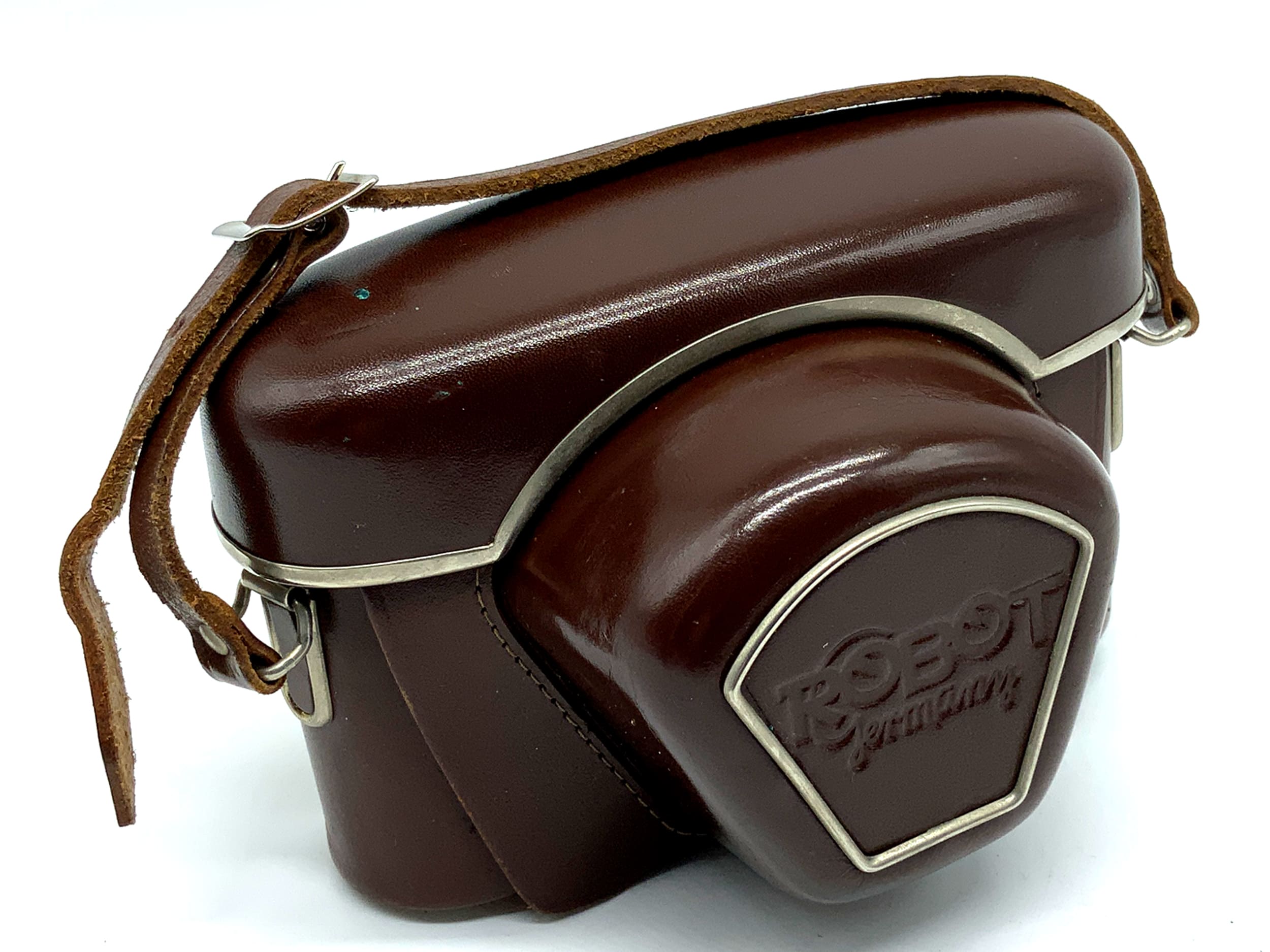 Robot Royal 36 Bereitschaftstasche braun Leder Case Tasche Fototasche