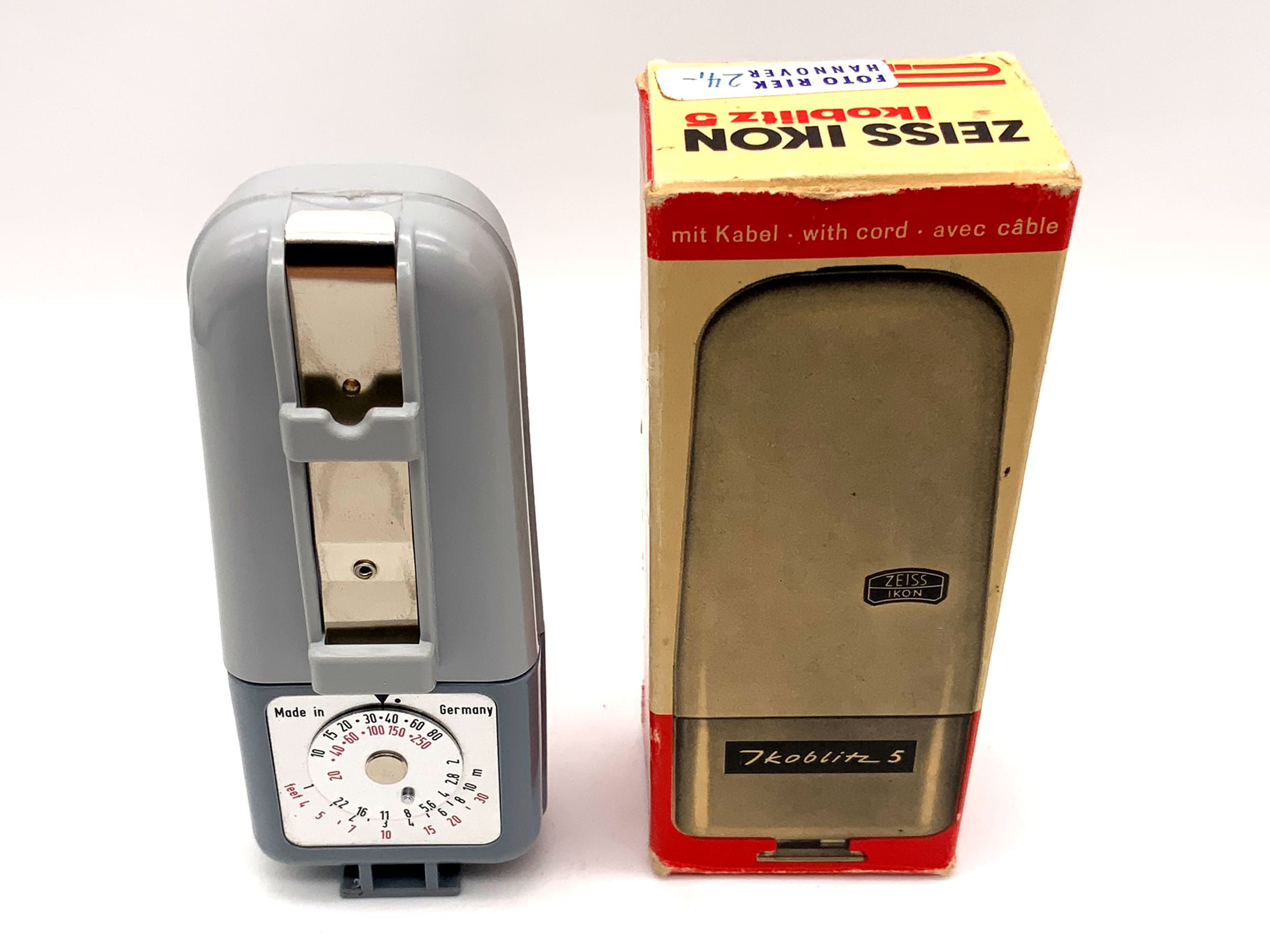 Zeiss Ikon Ikoblitz 5 Blitzgerät Mittelkontakt in OVP universal Blitz Flash